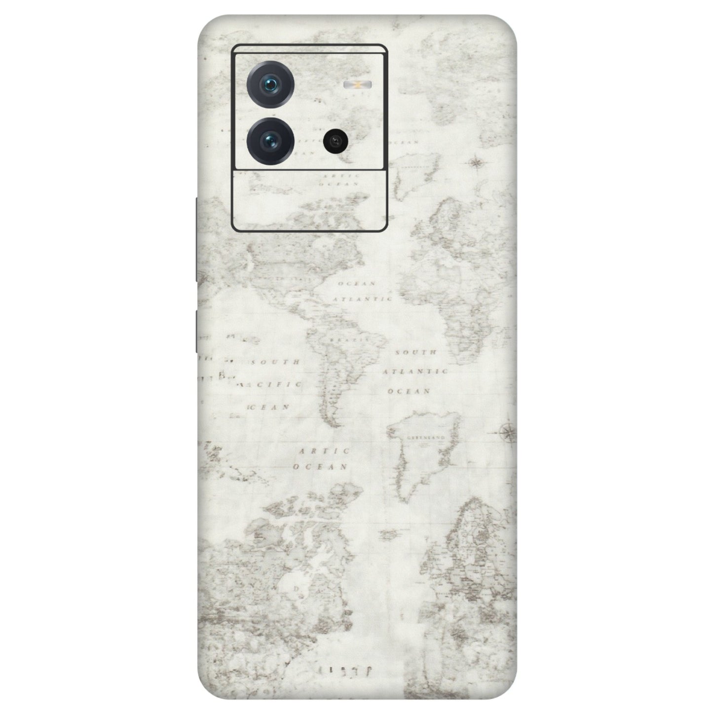 IQOO Phone Skins (All Models) - World Travel Map - Transparent Finish (T-04) IQOO Neo 6 5G