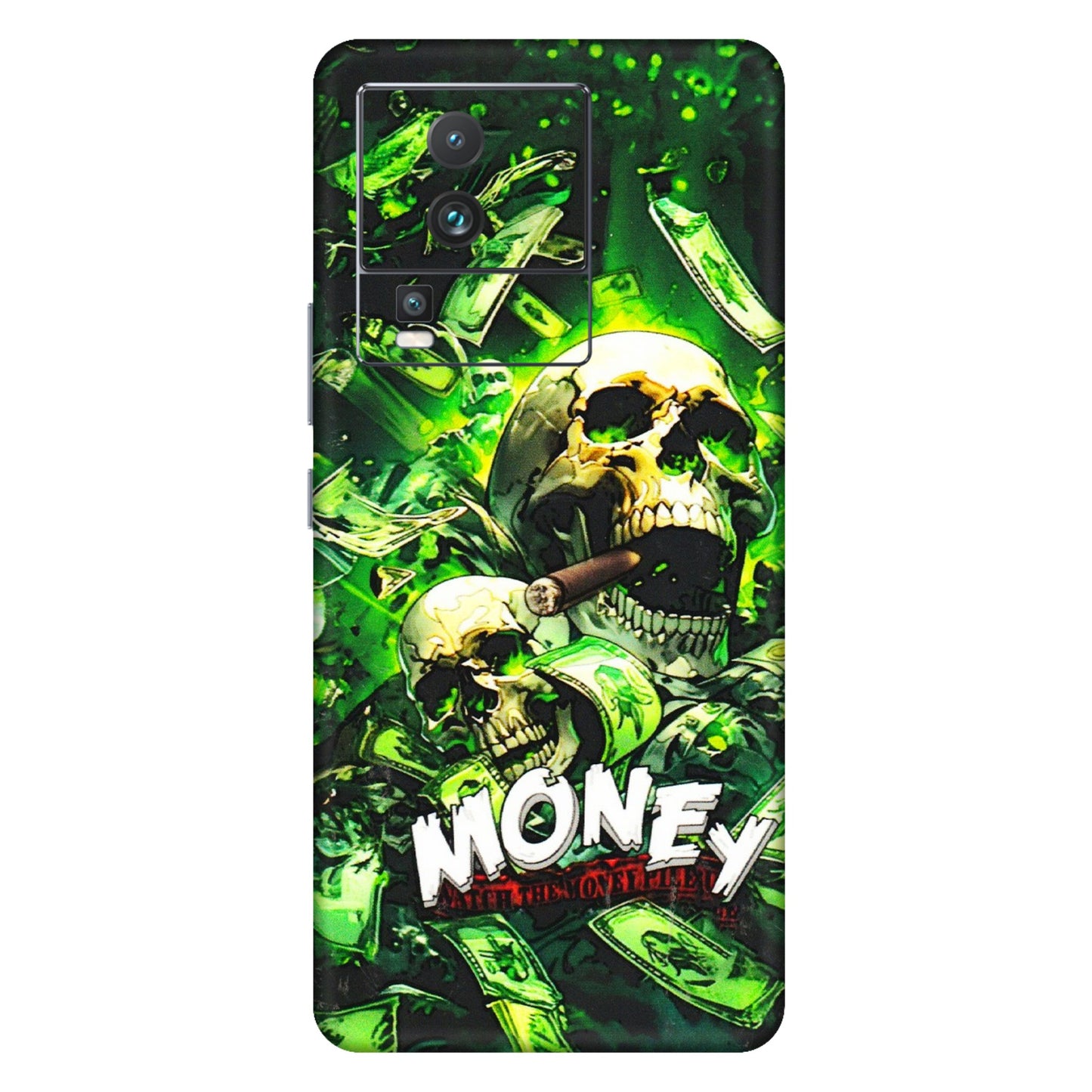 IQOO Phone Skins (All Models) - Skull Money - 3D Embossed Finish (L-303) IQOO Neo 7 5G