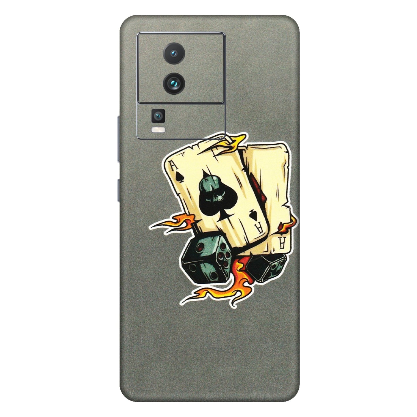 IQOO Phone Skins (All Models) - Grey Cards Of Ace - 3D Embossed Finish (L-77) IQOO Neo 7 5G
