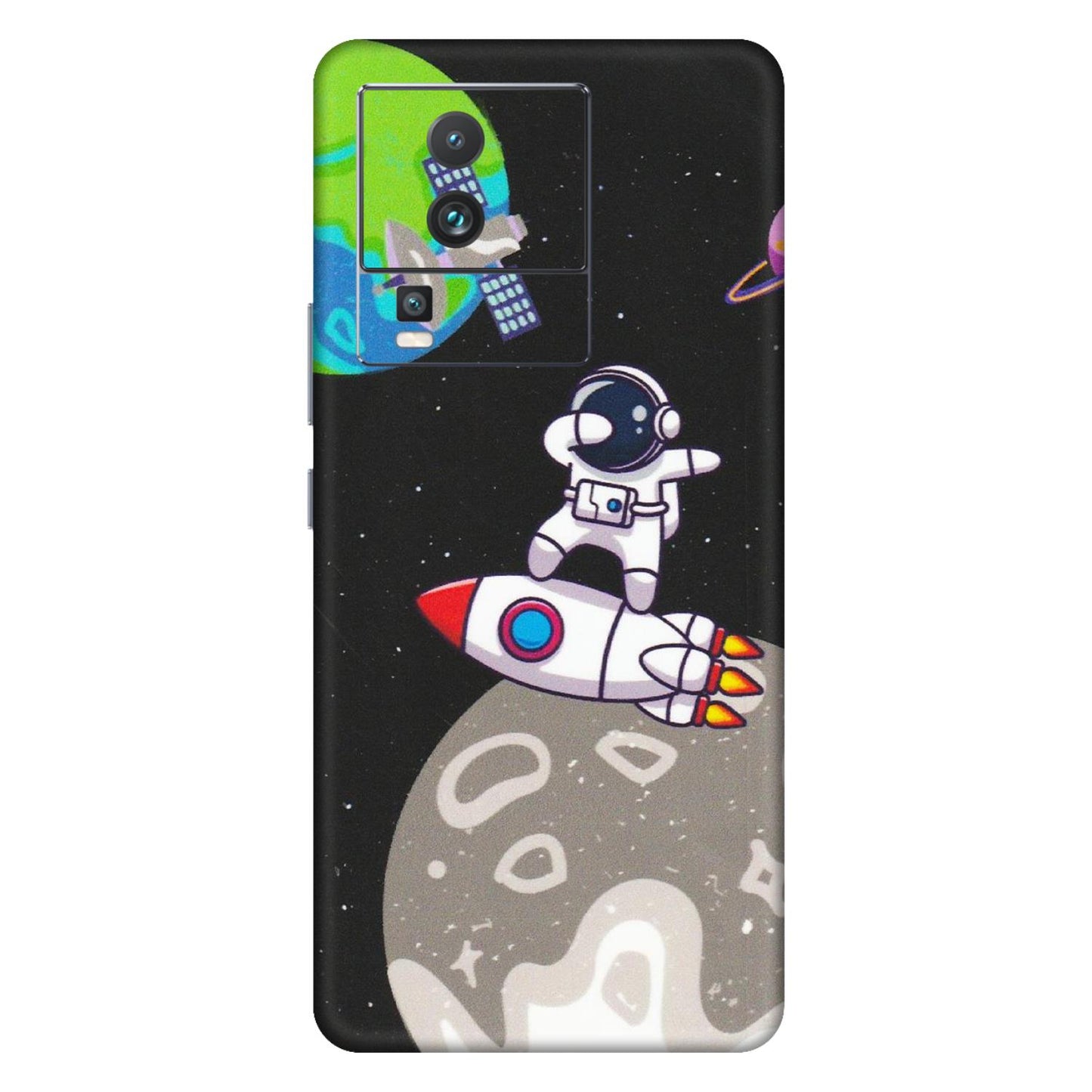 IQOO Phone Skins (All Models) - Astronaut Vibing Toon Running - Matte Finish (M-39) IQOO Neo 7 5G