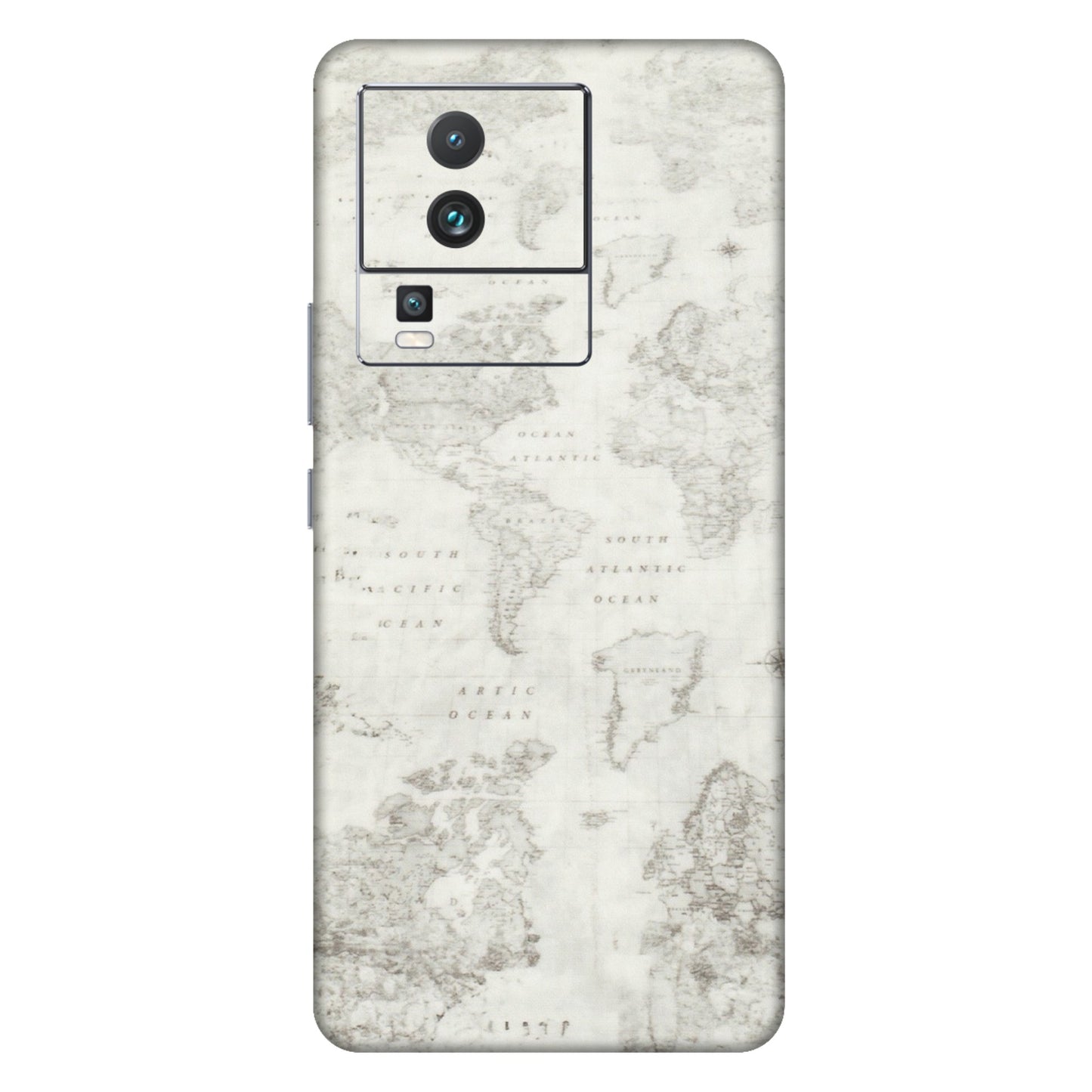 IQOO Phone Skins (All Models) - World Travel Map - Transparent Finish (T-04) IQOO Neo 7 5G