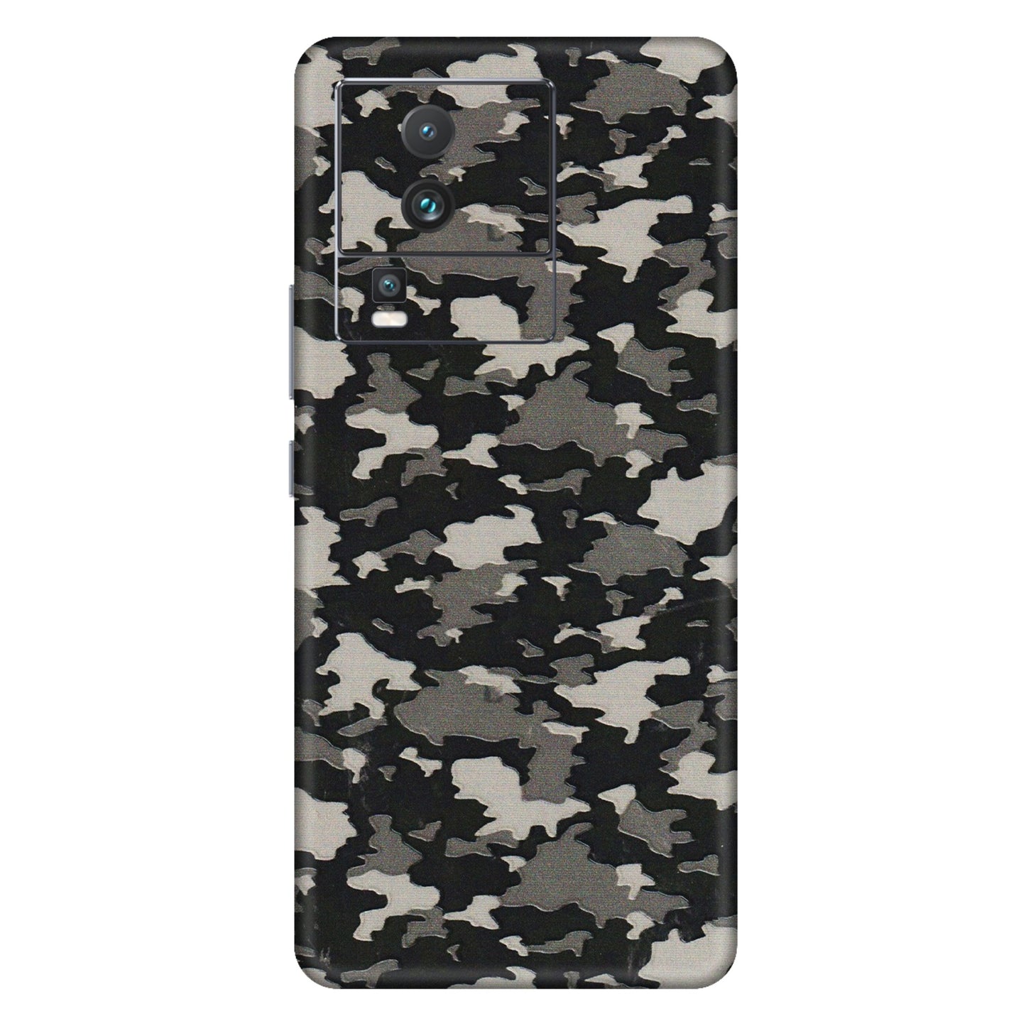IQOO Phone Skins (All Models) - Black/Grey Camoflaunge - 3D Embossed Finish (L-142) IQOO Neo 7 PRO