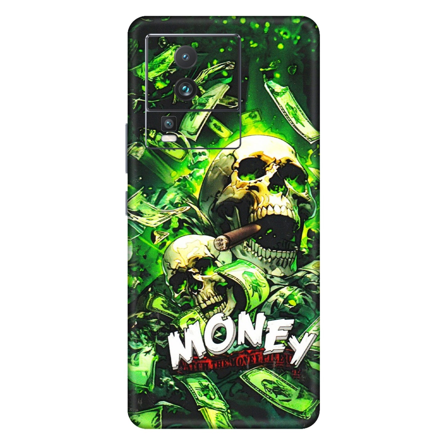 IQOO Phone Skins (All Models) - Skull Money - 3D Embossed Finish (L-303) IQOO Neo 7 PRO