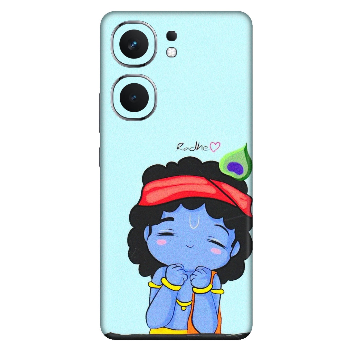 IQOO Phone Skins (All Models) - Radhe Radhe Cute Toon - 3D Embossed Finish (L-05) IQOO Neo 9 Pro