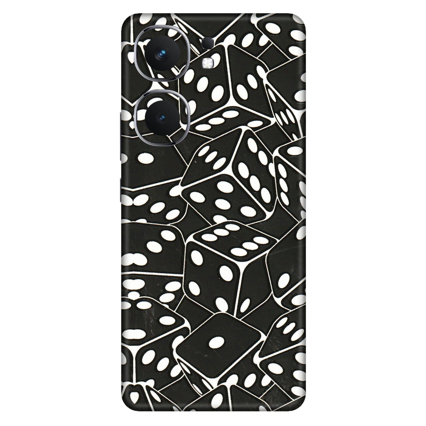 IQOO Phone Skins (All Models) - Big Black Dices - 3D Embossed Finish (L-106) IQOO Neo 9 Pro