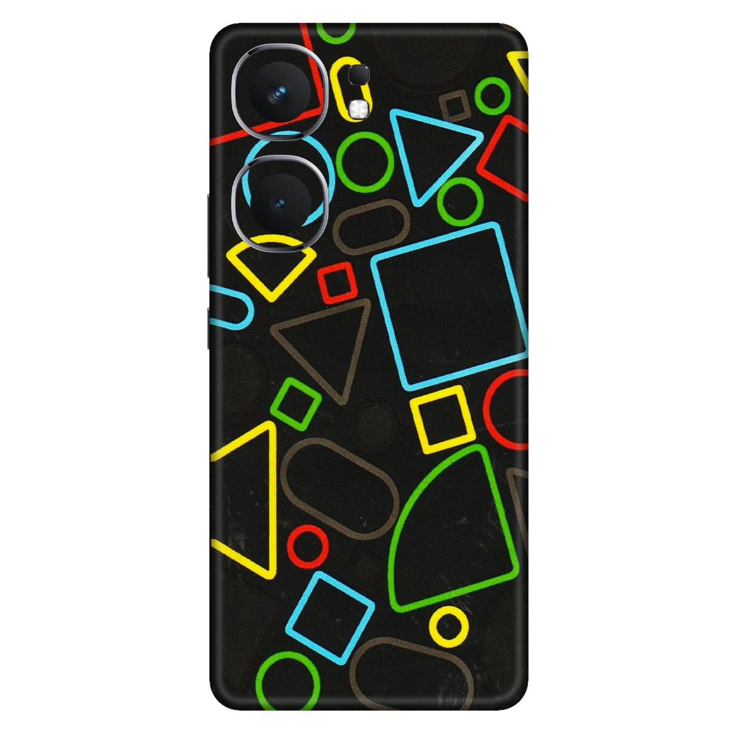 IQOO Phone Skins (All Models) - Black Shapes - 3D Embossed Finish (L-131) IQOO Neo 9 Pro