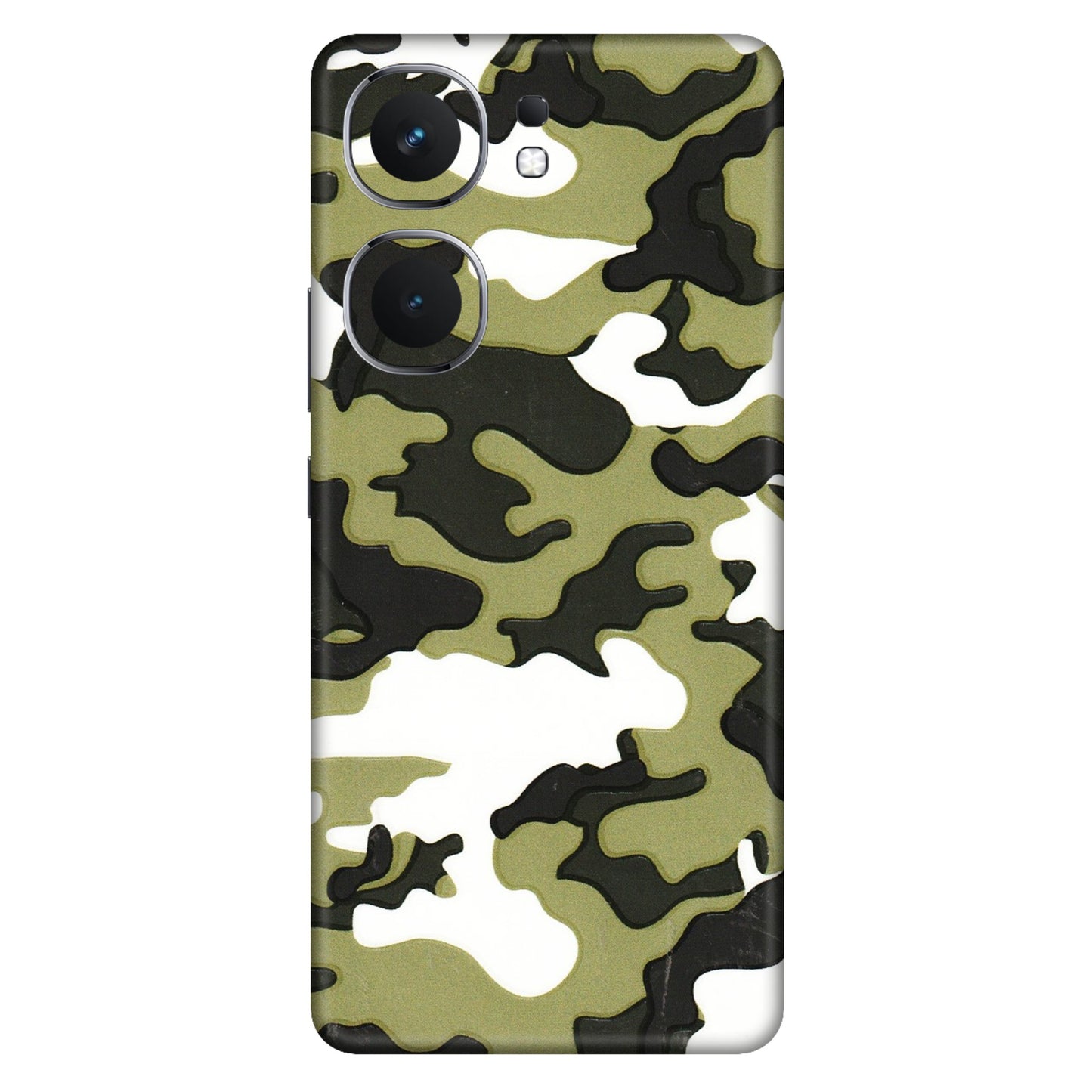 IQOO Phone Skins (All Models) - Camouflages White And Green - 3D Embossed Finish (L-243) IQOO Neo 9 Pro