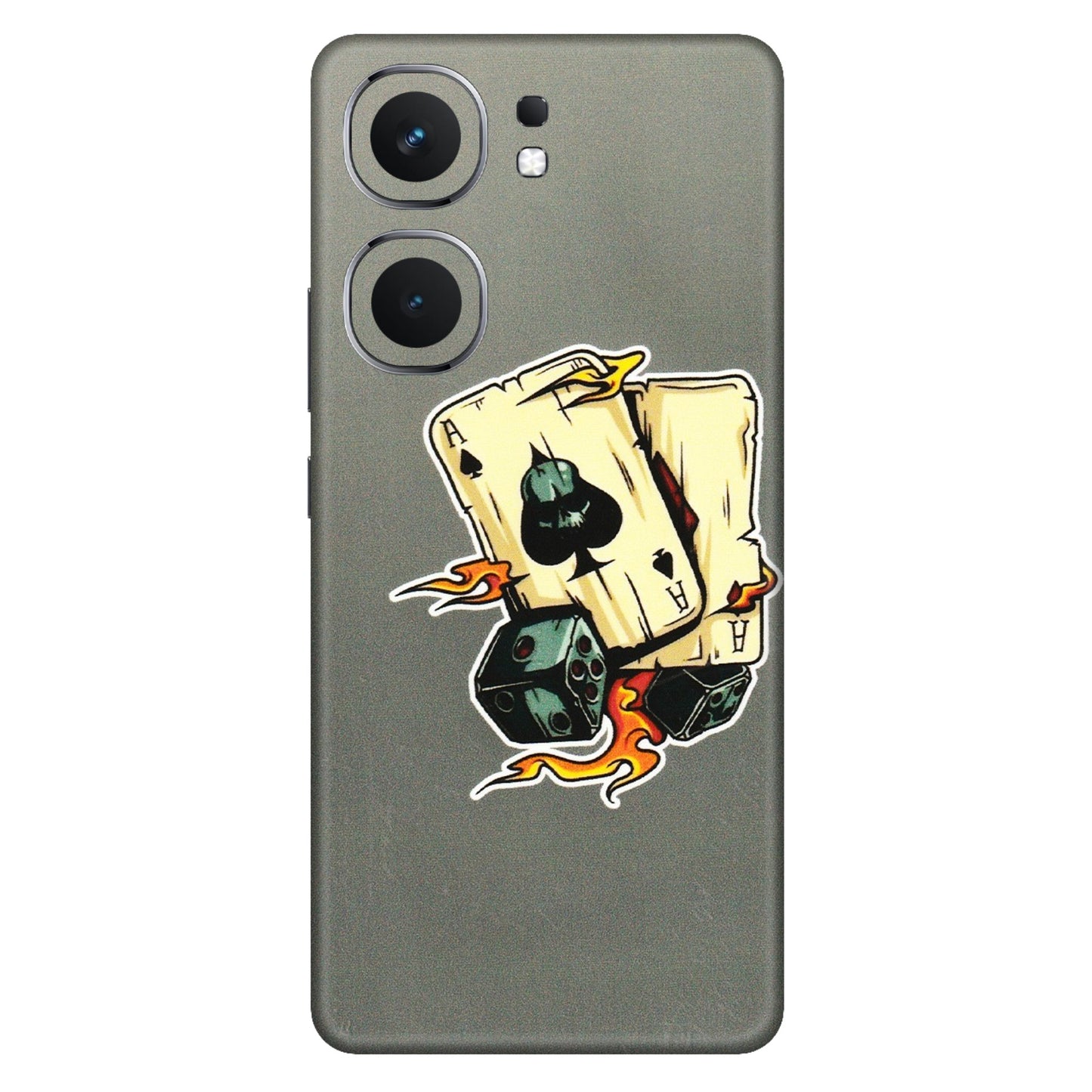 IQOO Phone Skins (All Models) - Grey Cards Of Ace - 3D Embossed Finish (L-77) IQOO Neo 9 Pro