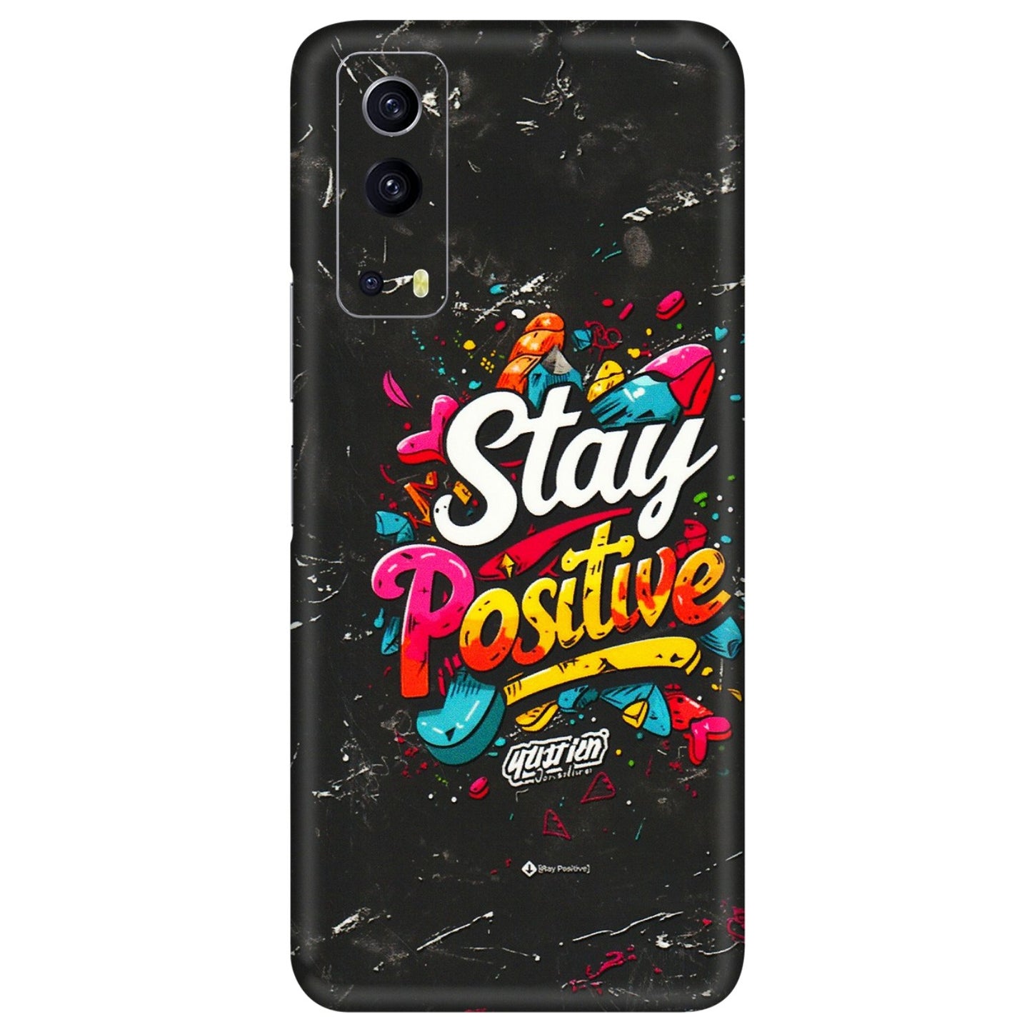 IQOO Phone Skins (All Models) - Stay Positive Black - 3D Embossed Finish (L-31) IQOO Z3 5G