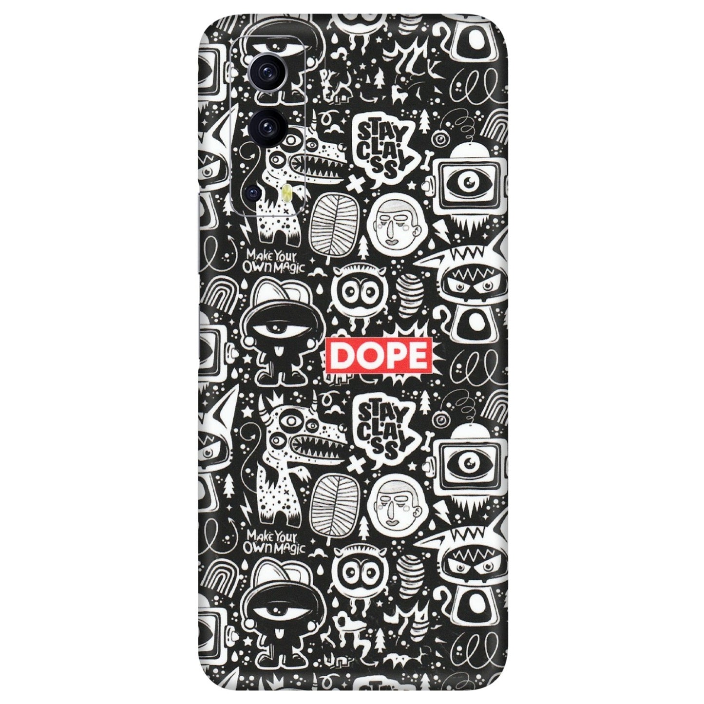 IQOO Phone Skins (All Models) - Dope Stay Classy Black Doodles - Matte Finish (M-126) IQOO Z3 5G