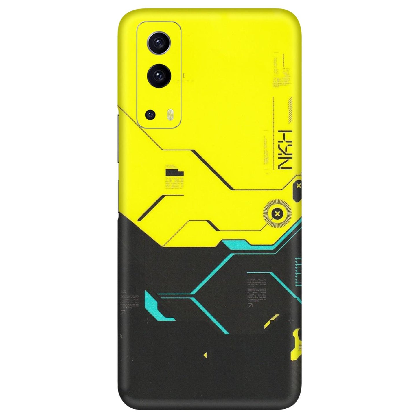 IQOO Phone Skins (All Models) - Black Yellow Technica - Matte Finish (M-53) IQOO Z3 5G