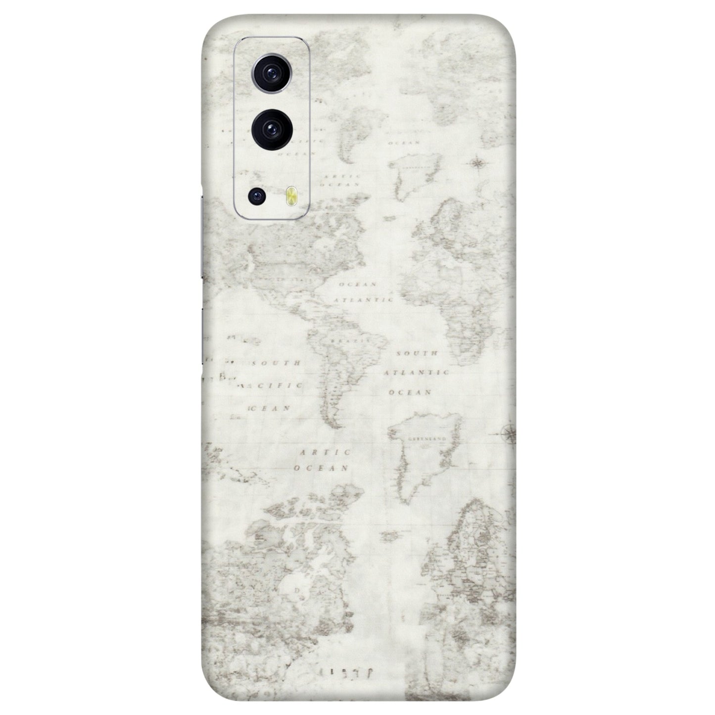 IQOO Phone Skins (All Models) - World Travel Map - Transparent Finish (T-04) IQOO Z3 5G