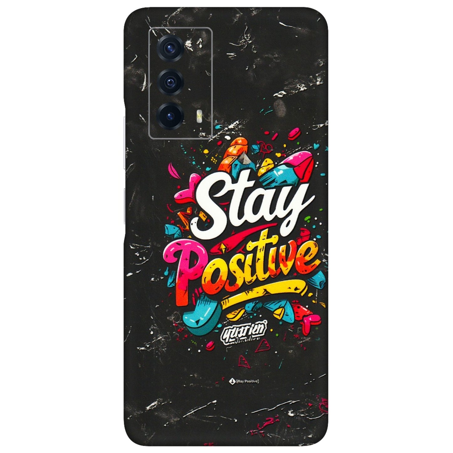 IQOO Phone Skins (All Models) - Stay Positive Black - 3D Embossed Finish (L-31) IQOO Z5