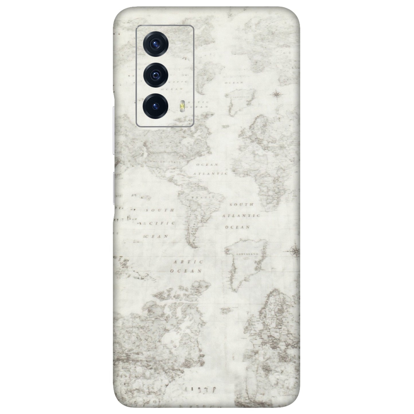 IQOO Phone Skins (All Models) - World Travel Map - Transparent Finish (T-04) IQOO Z5