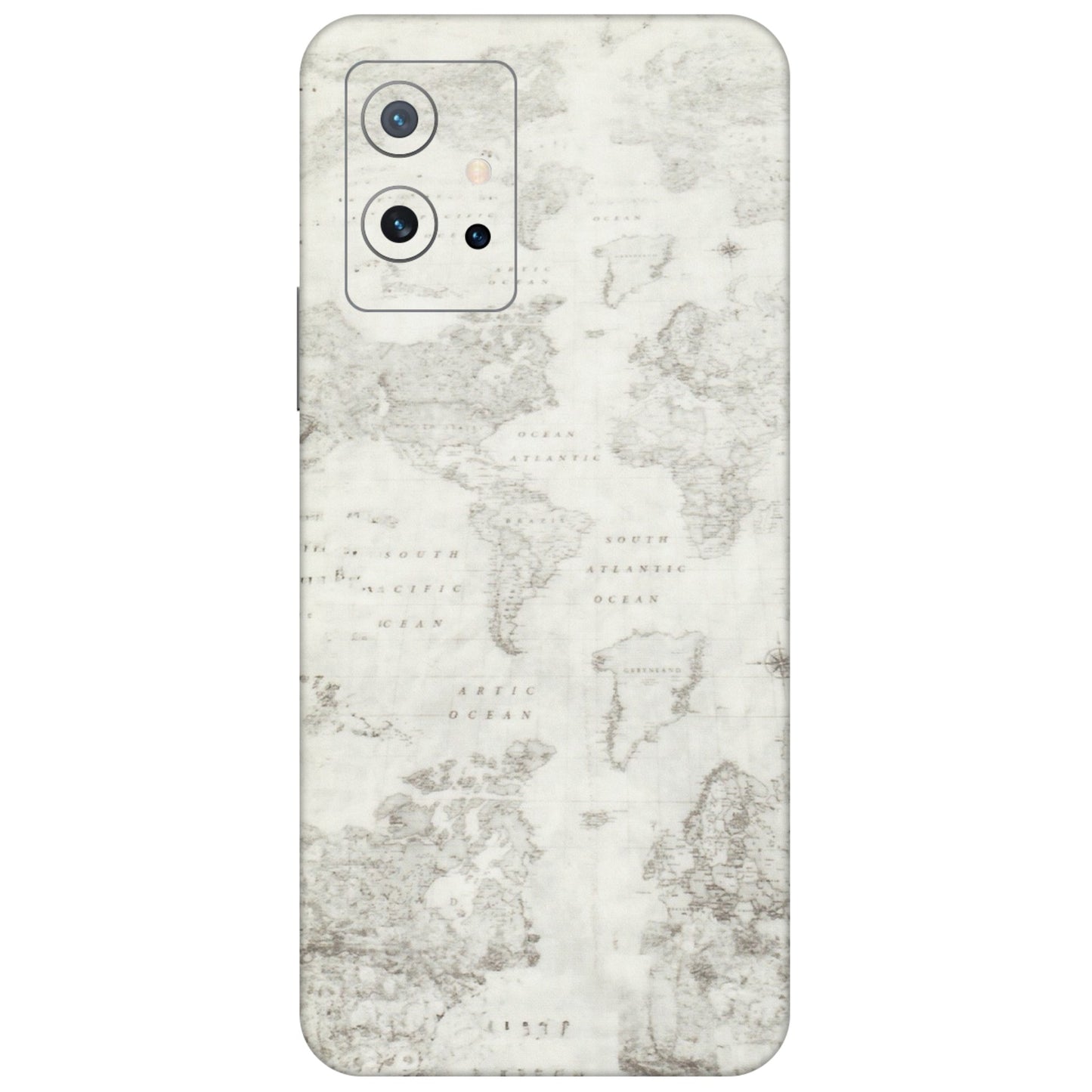 IQOO Phone Skins (All Models) - World Travel Map - Transparent Finish (T-04) IQOO Z6 5G