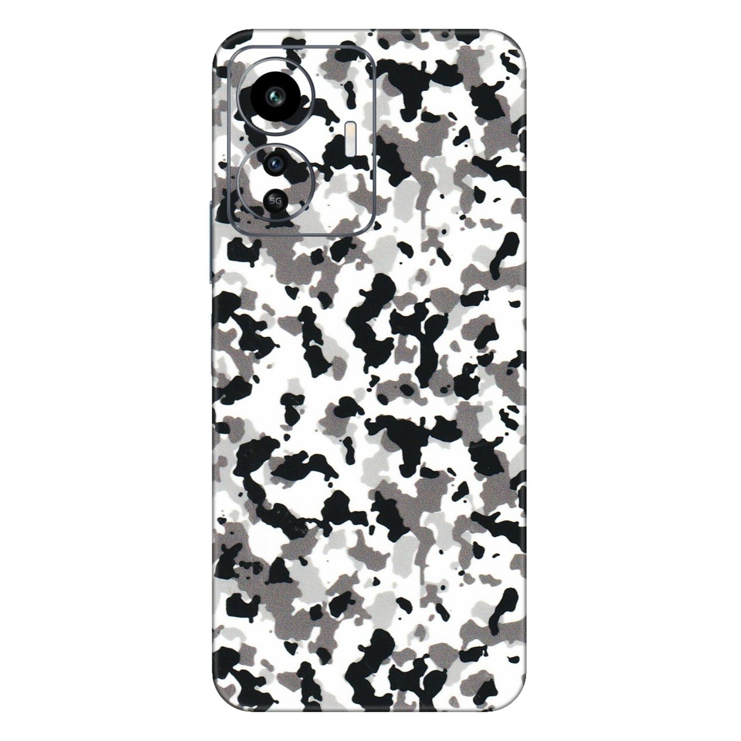 IQOO Phone Skins (All Models) - White Black Camouflage - 3D Embossed Finish (L-18) IQOO Z6 Lite 5G