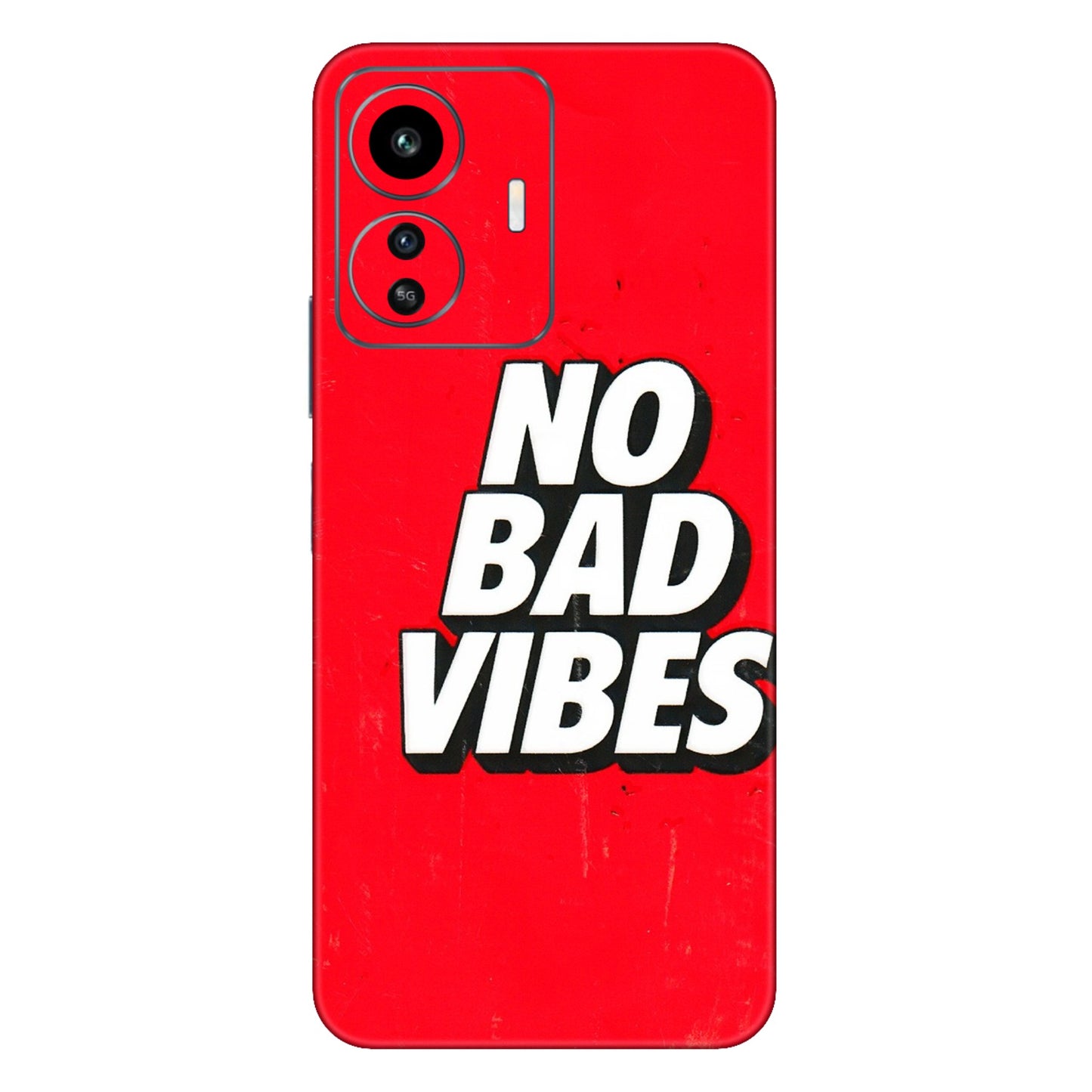 IQOO Phone Skins (All Models) - No Bad Vibes - 3D Embossed Finish (L-280) IQOO Z6 Lite 5G