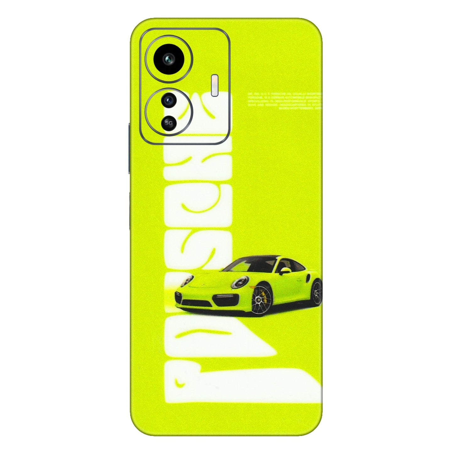IQOO Phone Skins (All Models) - Lime Green Porche - 3D Embossed Finish (L-30) IQOO Z6 Lite 5G