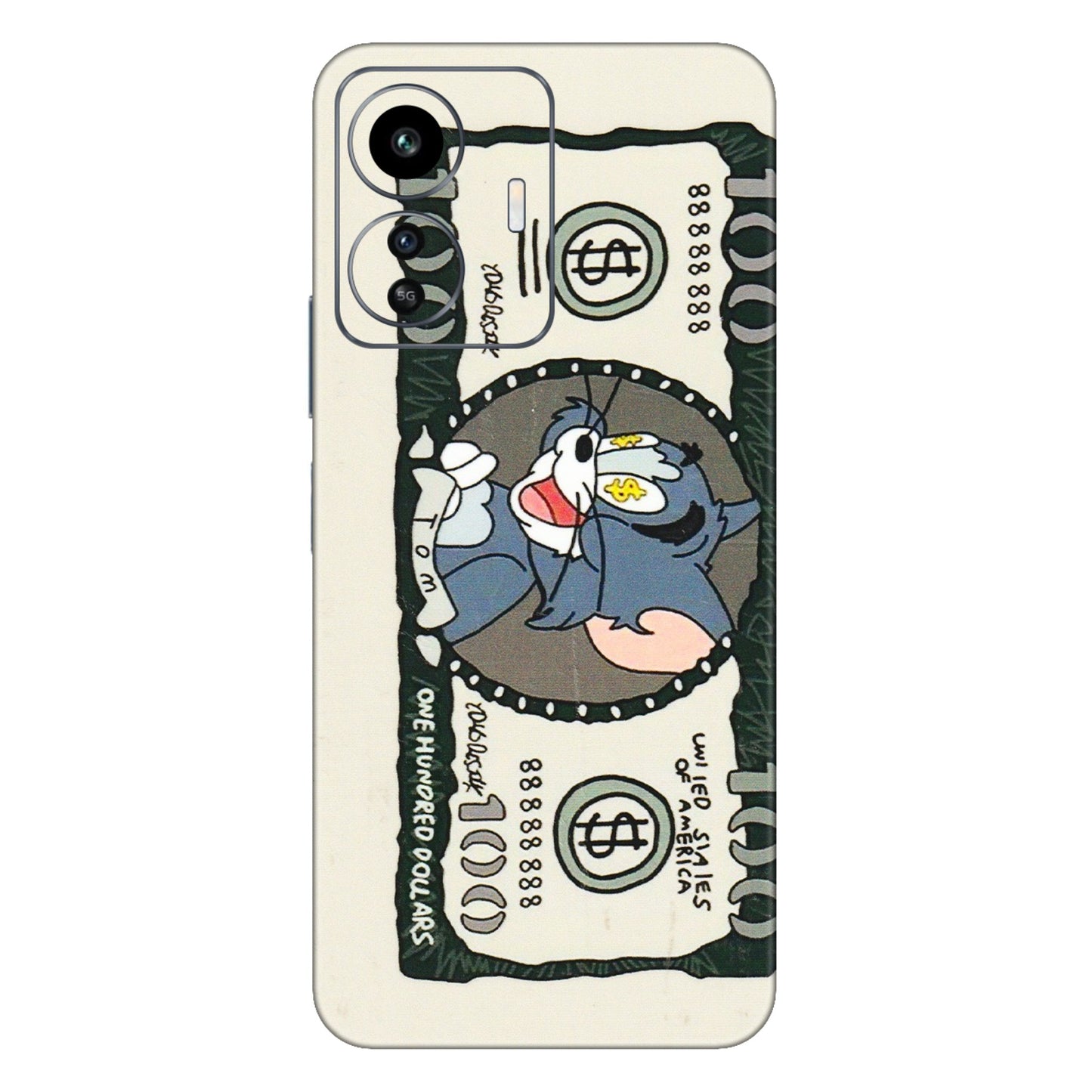 IQOO Phone Skins (All Models) - Tom Hundred Dollar - 3D Embossed Finish (L-324) IQOO Z6 Lite 5G