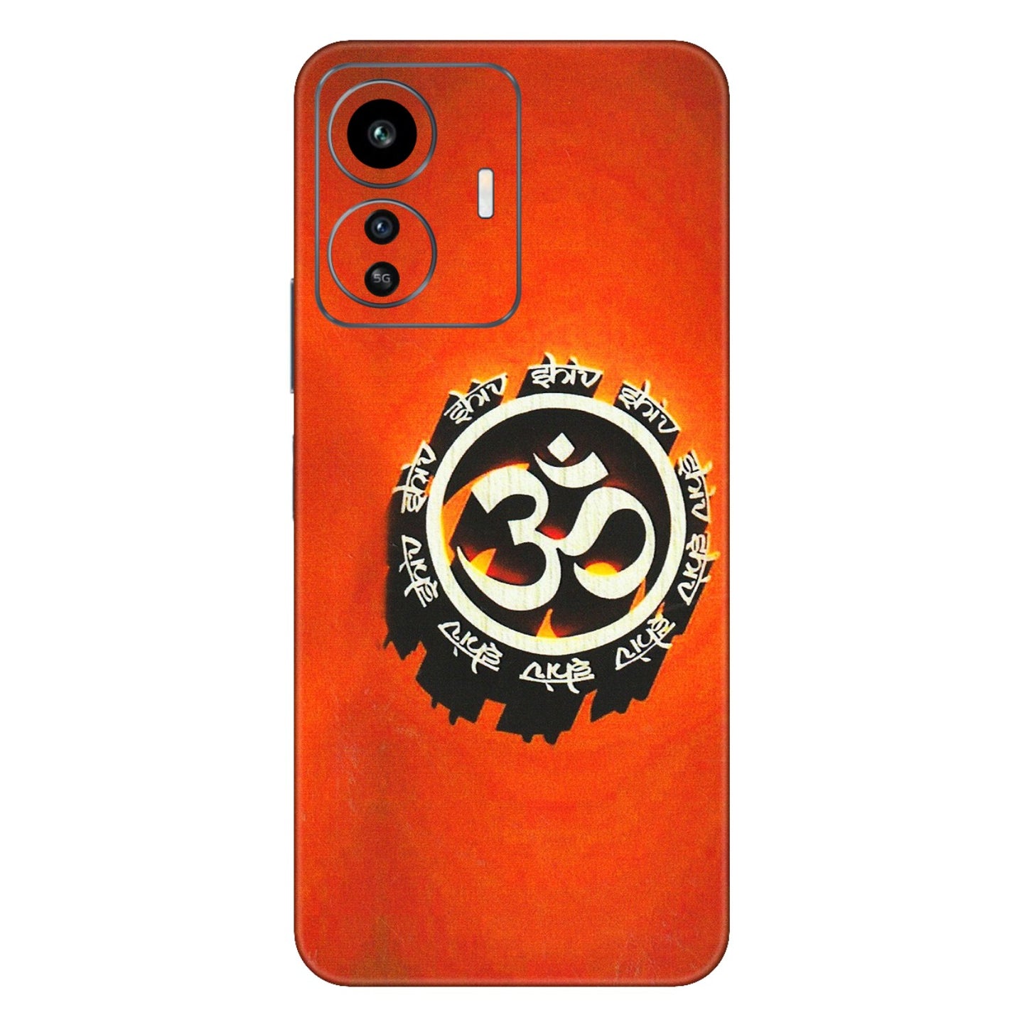 IQOO Phone Skins (All Models) - Aum Shiv Orange - 3D Embossed Finish (L-32) IQOO Z6 Lite 5G