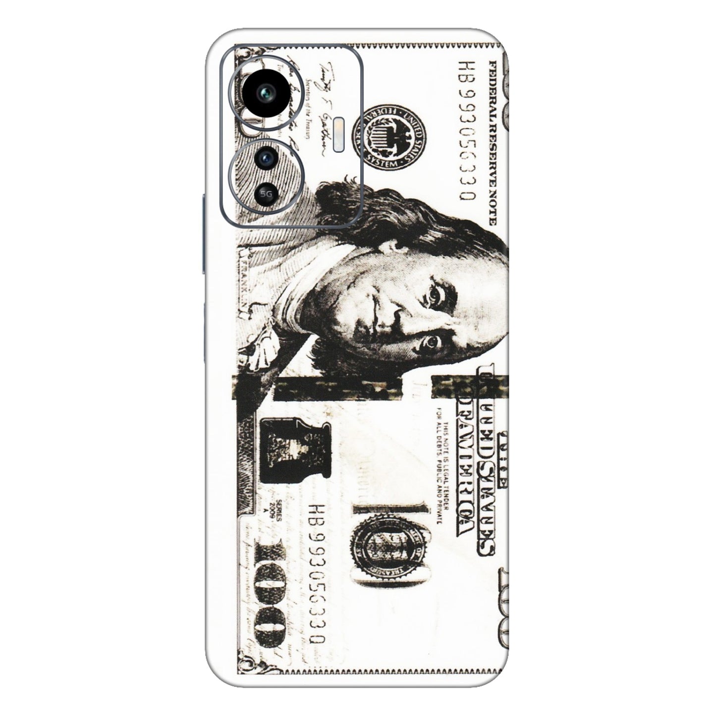 IQOO Phone Skins (All Models) - 100 Dollar Currency - Transparent Finish (T-01) IQOO Z6 Lite 5G