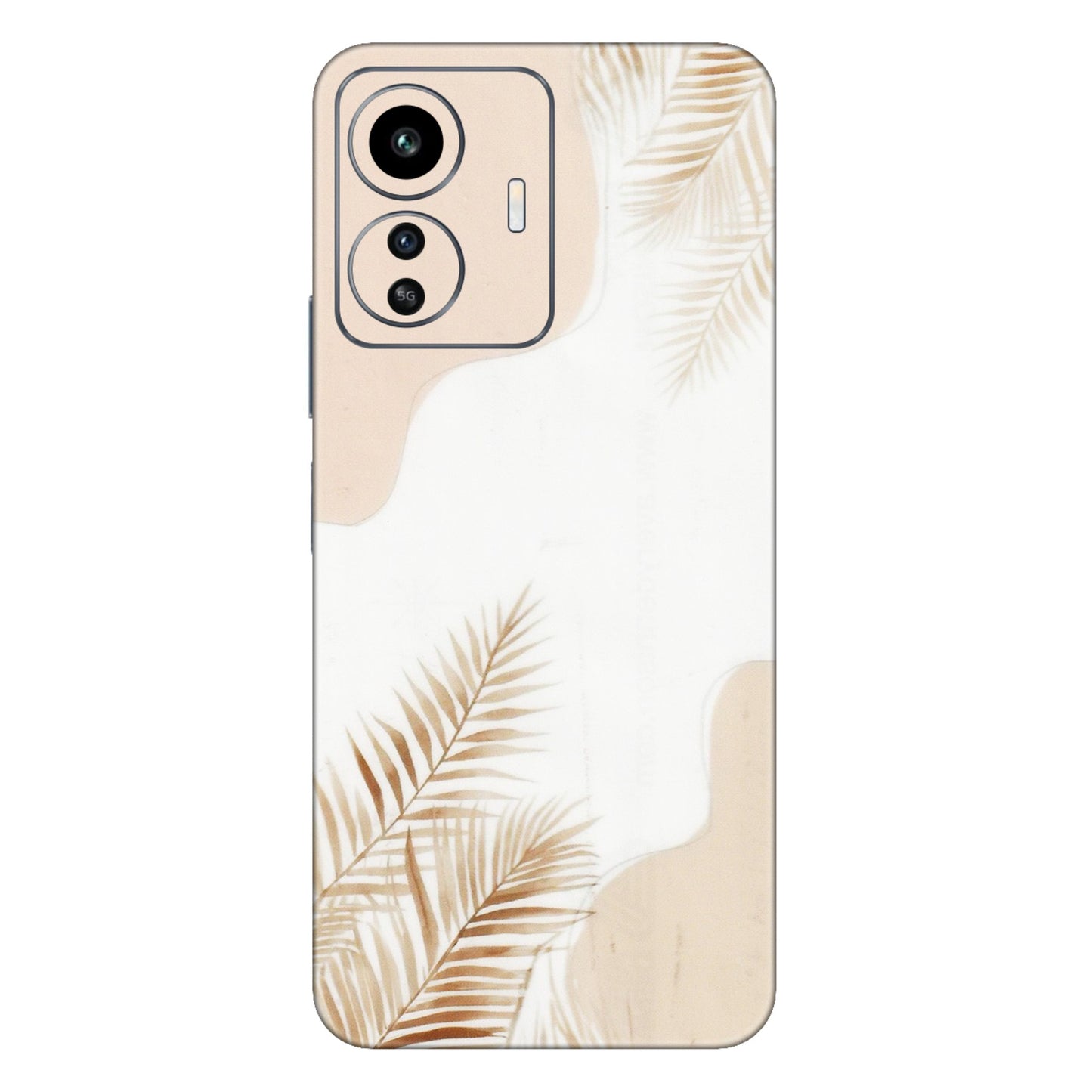 IQOO Phone Skins (All Models) - Gold Petals Abstract - Transparent Finish (T-08) IQOO Z6 Lite 5G