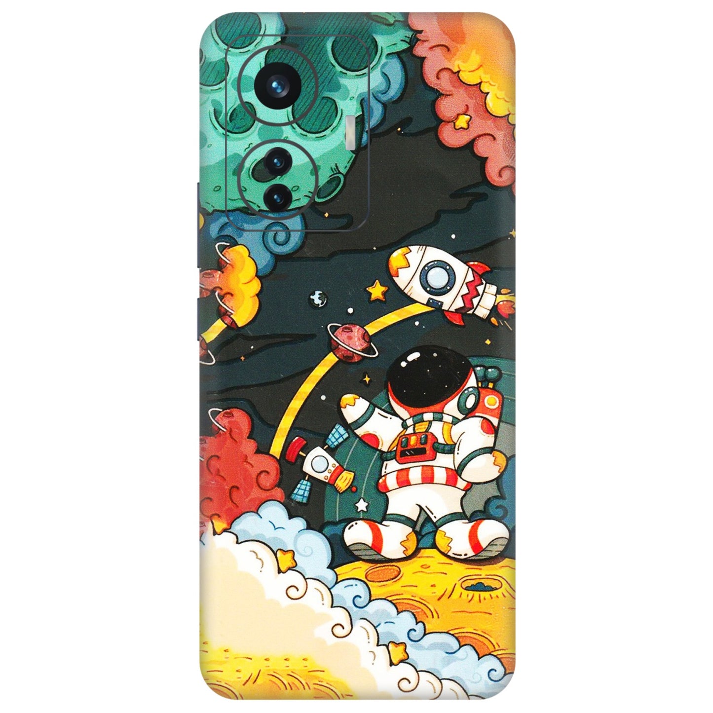 IQOO Phone Skins (All Models) - Astronauts & Spaceship - 3D Embossed Finish (L-145) IQOO Z6 PRO 5G