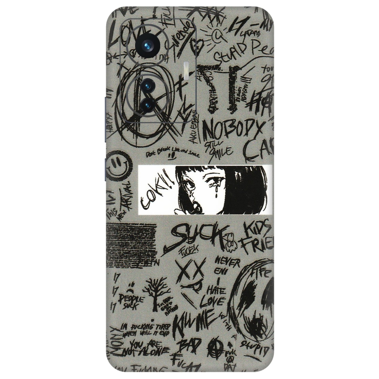 IQOO Phone Skins (All Models) - Never Have Love Anime - 3D Embossed Finish (L-260) IQOO Z6 PRO 5G