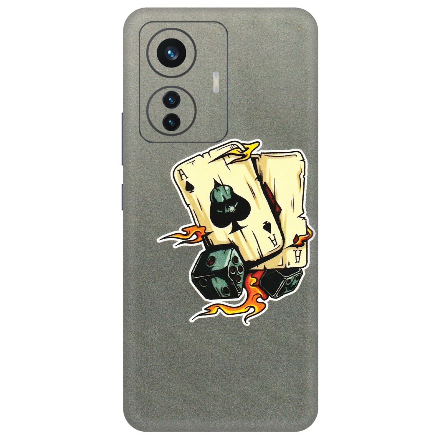 IQOO Phone Skins (All Models) - Grey Cards Of Ace - 3D Embossed Finish (L-77) IQOO Z6 PRO 5G