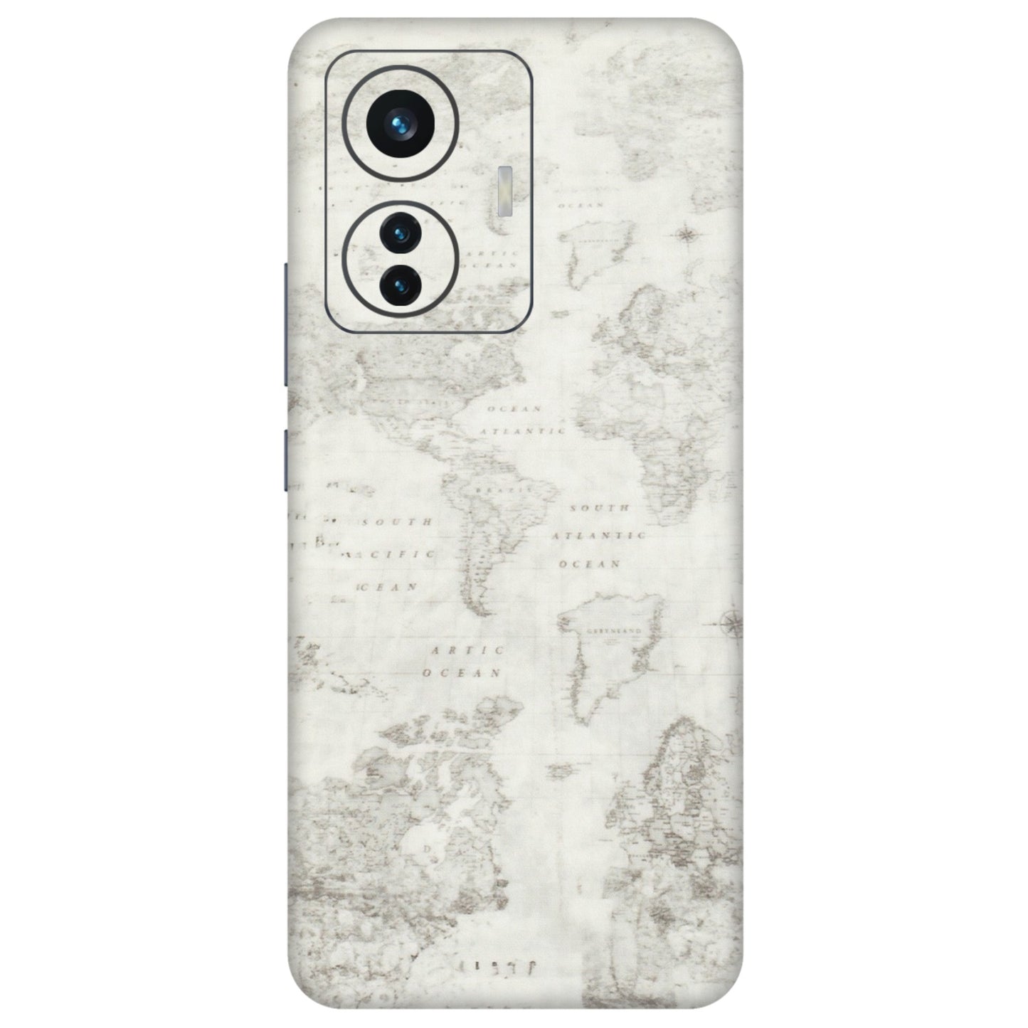 IQOO Phone Skins (All Models) - World Travel Map - Transparent Finish (T-04) IQOO Z6 PRO 5G