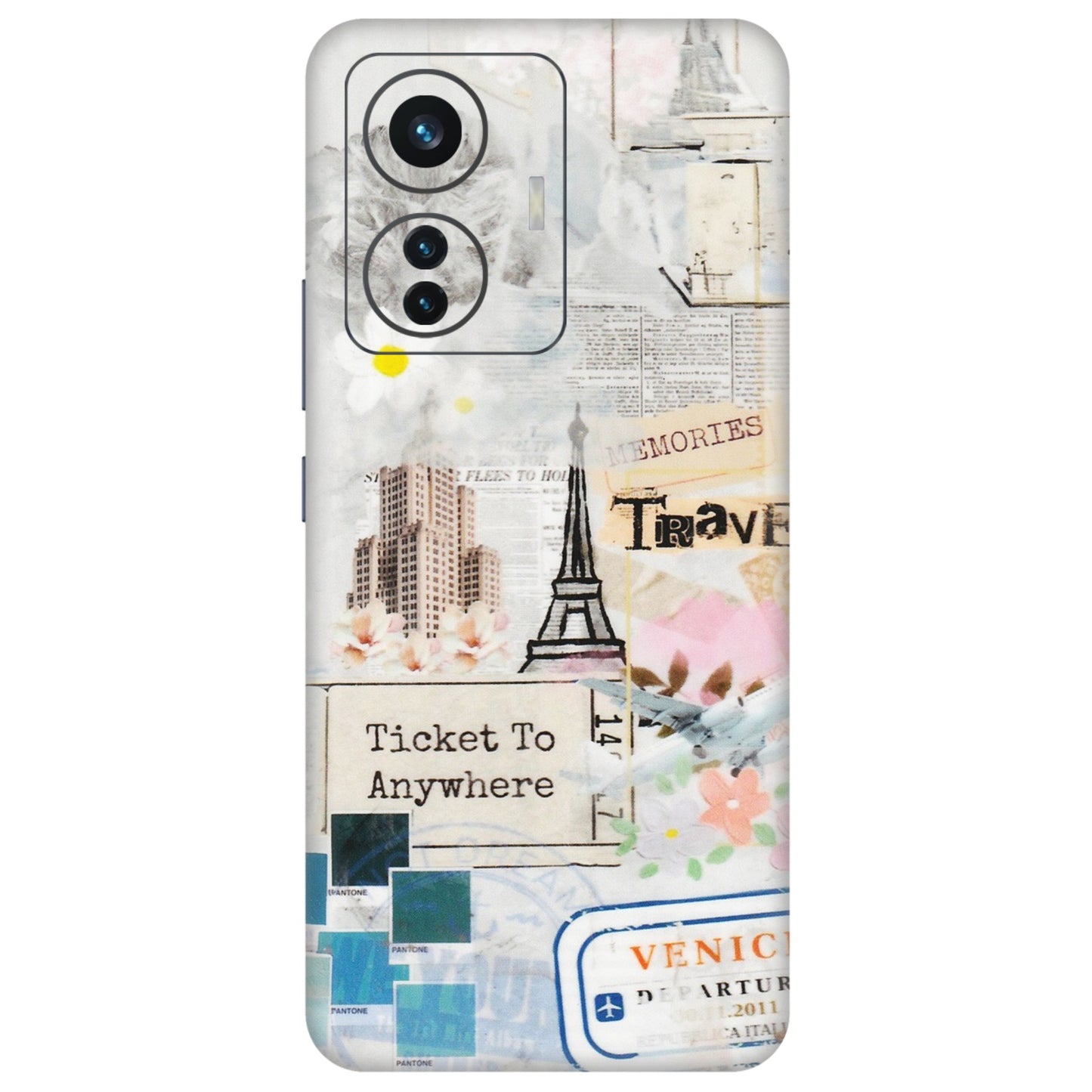 IQOO Phone Skins (All Models) - Travel Memories - Transparent Finish (T-09) IQOO Z6 PRO 5G