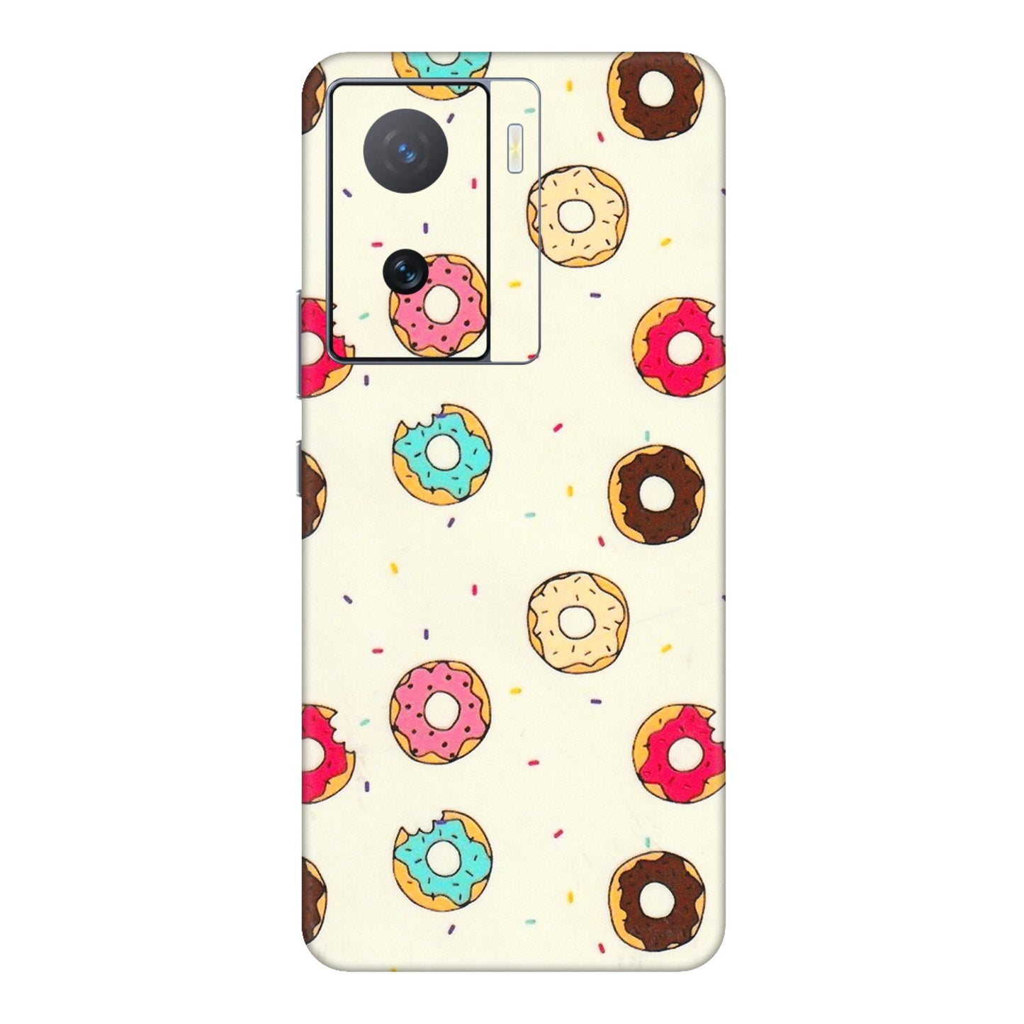 IQOO Phone Skins (All Models) - Mini Donuts Doodle Art - 3D Embossed Finish (L-122) IQOO Z7
