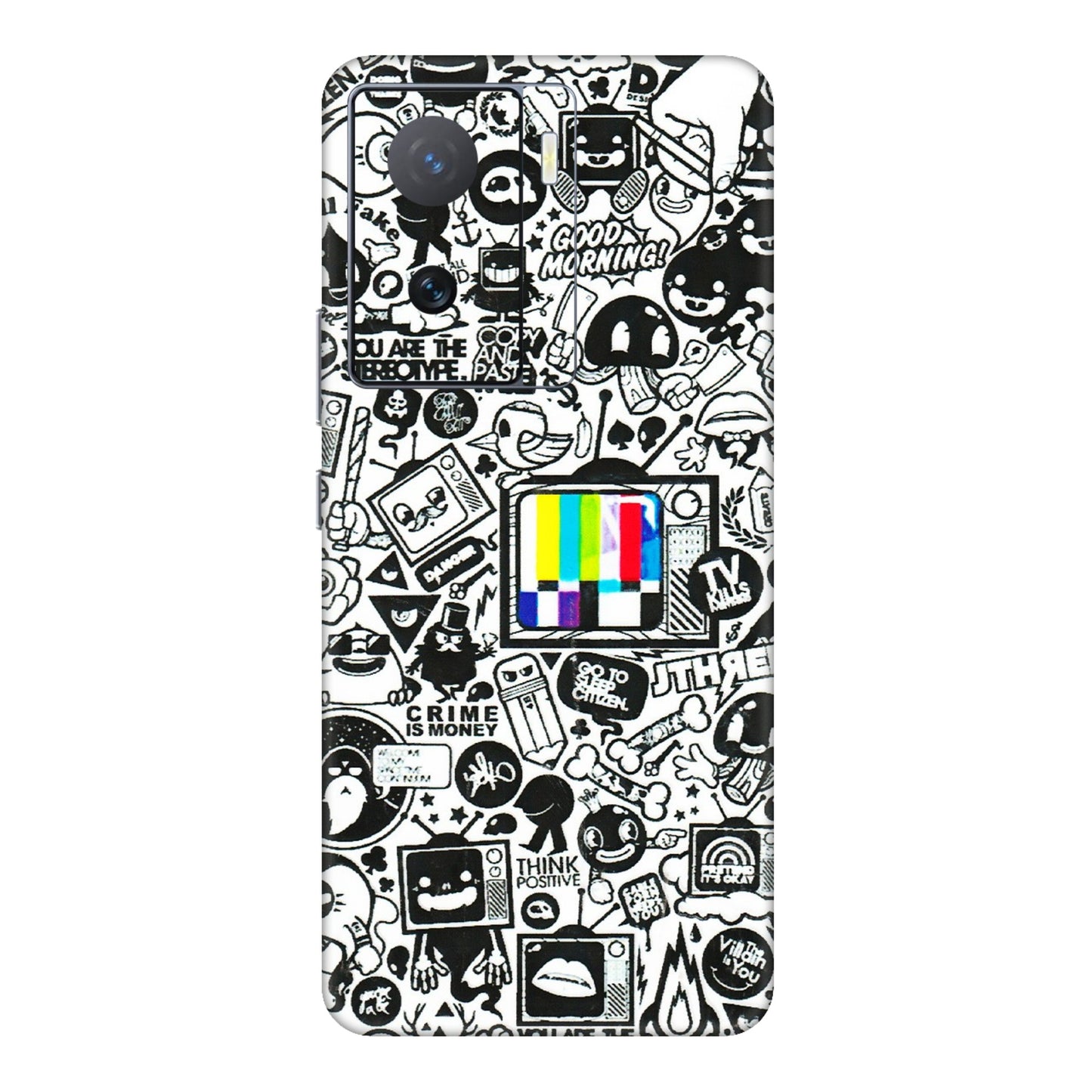 IQOO Phone Skins (All Models) - Doodles Positive Art - 3D Embossed Finish (L-263) IQOO Z7
