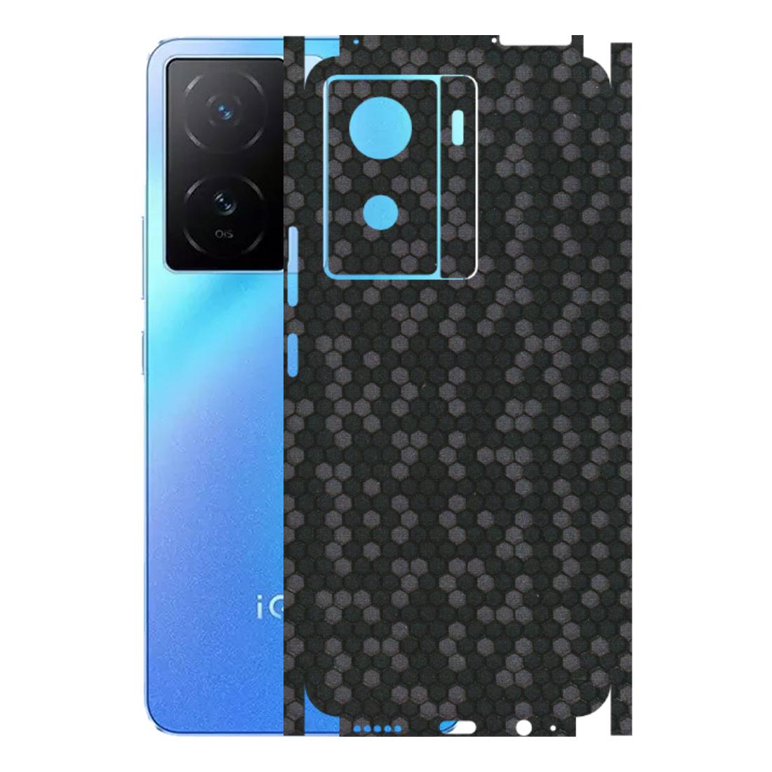 IQOO Phone Skins (All Models) - Black Grey Honeycomb Sober - 3D Embossed Finish (L-85) IQOO Z7