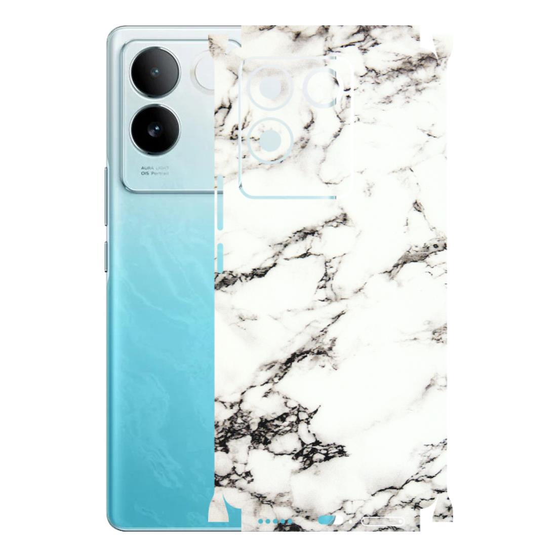 IQOO Phone Skins (All Models) - Black and White Marble Texture - 3D Embossed Finish (L-124) IQOO Z7 Pro