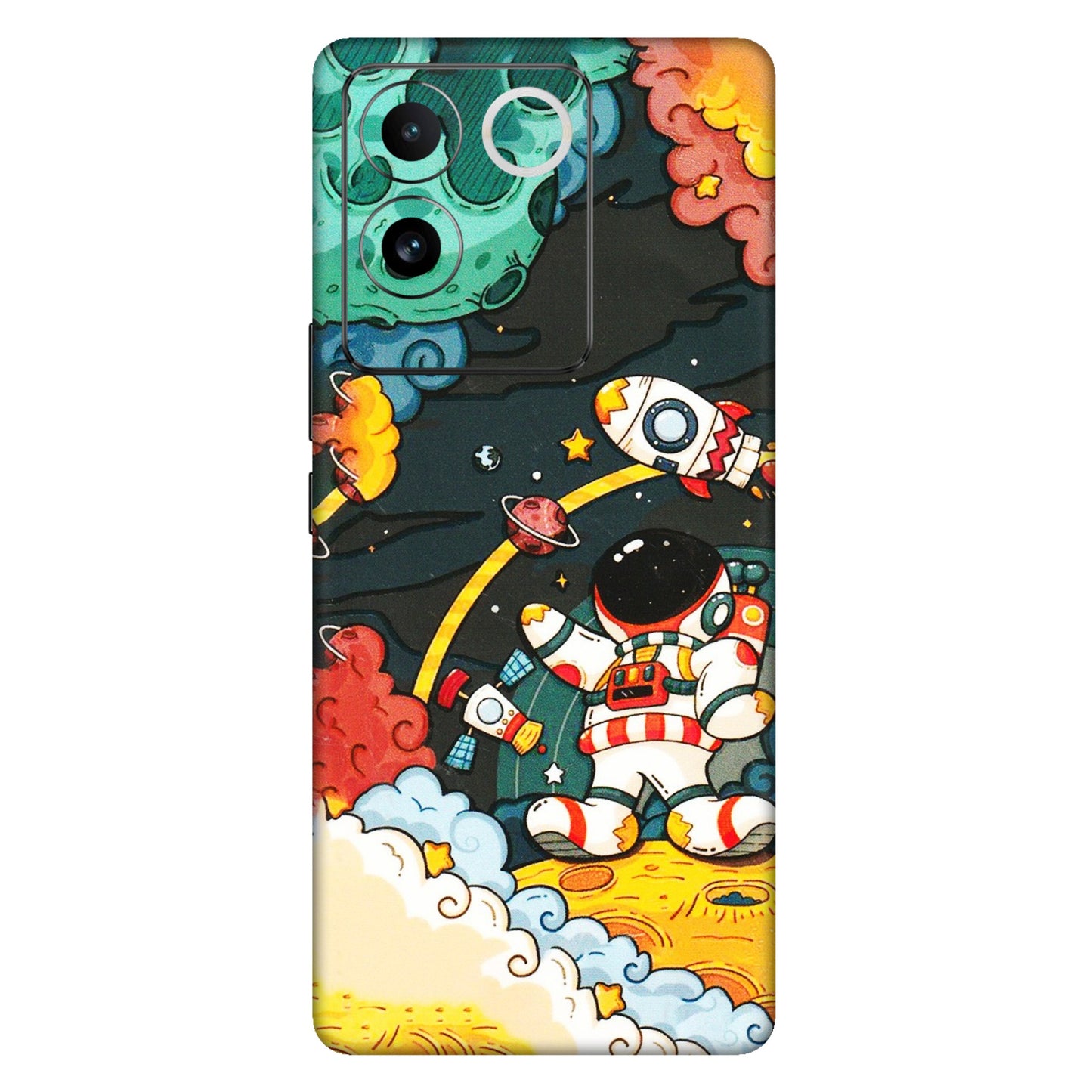 IQOO Phone Skins (All Models) - Astronauts & Spaceship - 3D Embossed Finish (L-145) IQOO Z7 Pro