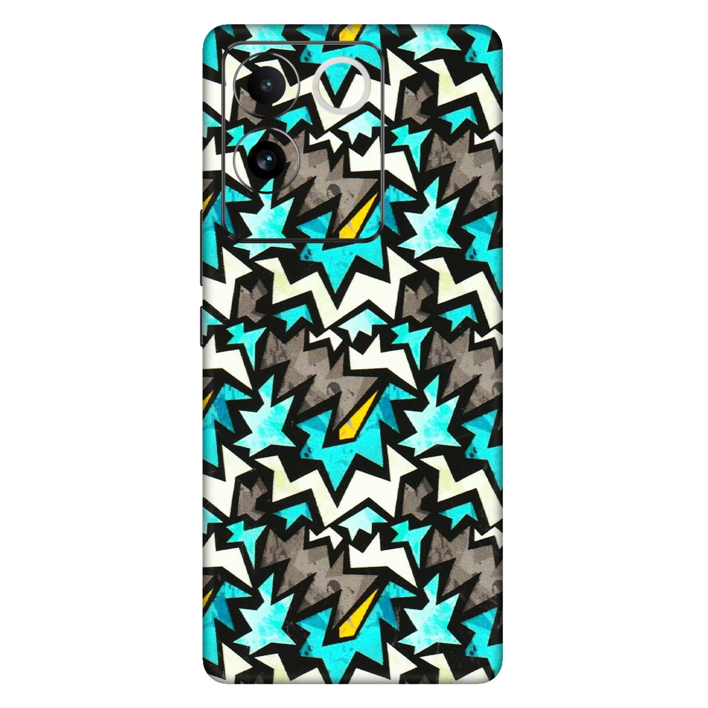 IQOO Phone Skins (All Models) - Funky Zig Zag - 3D Embossed Finish (L-223) IQOO Z7 Pro