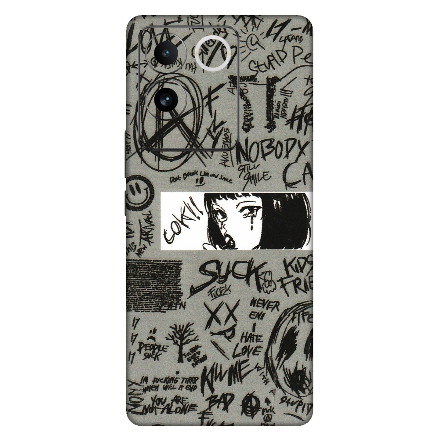 IQOO Phone Skins (All Models) - Never Have Love Anime - 3D Embossed Finish (L-260) IQOO Z7 Pro