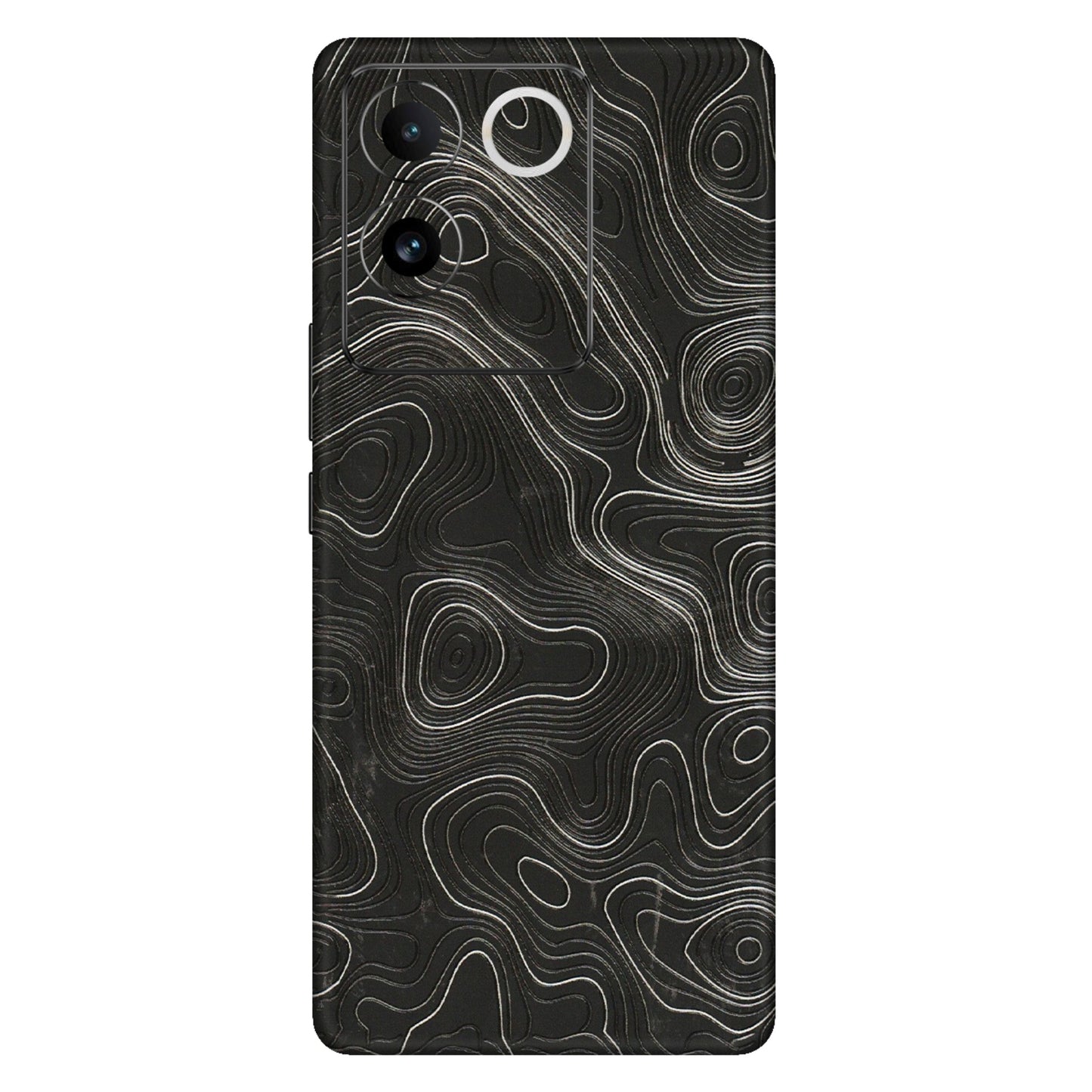 IQOO Phone Skins (All Models) - Abstract White Line Map - 3D Embossed Finish (L-269) IQOO Z7 Pro