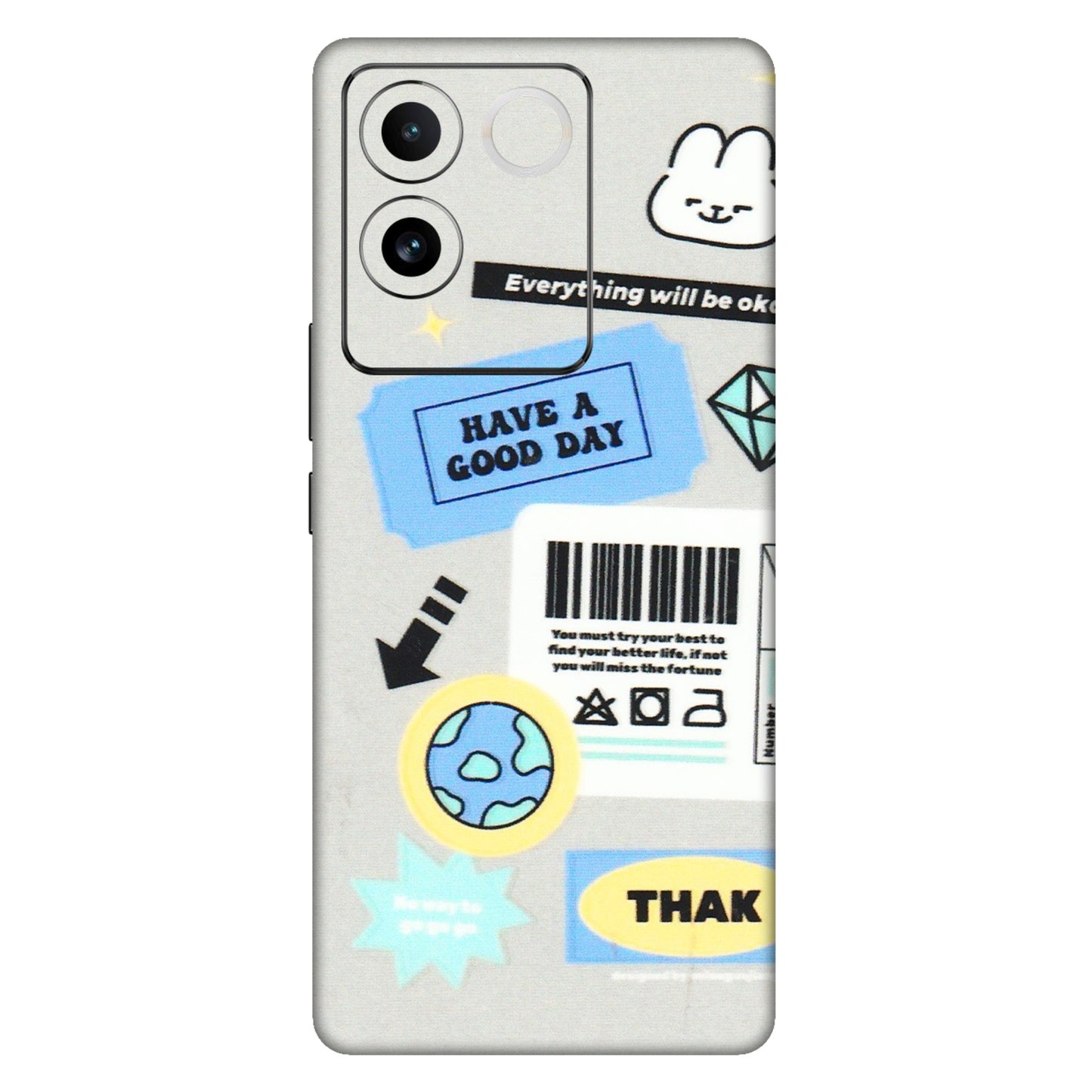 IQOO Phone Skins (All Models) - Will Be Okay Design - 3D Embossed Finish (L-316) IQOO Z7 Pro