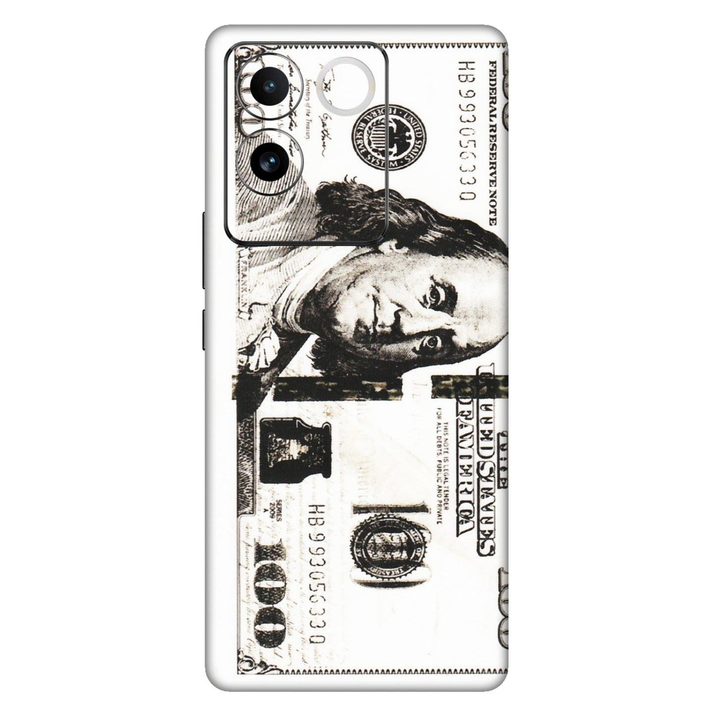 IQOO Phone Skins (All Models) - 100 Dollar Currency - Transparent Finish (T-01) IQOO Z7 Pro