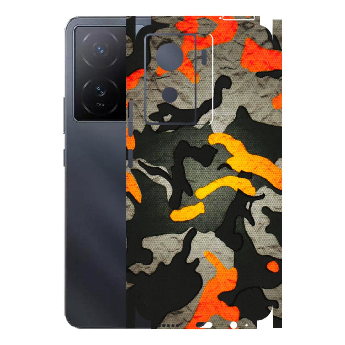 IQOO Phone Skins (All Models) - Orange Camouflage - 3D Embossed Finish (L-204) IQOO Z7 S 5G