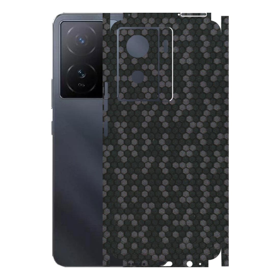 IQOO Phone Skins (All Models) - Black Grey Honeycomb Sober - 3D Embossed Finish (L-85) IQOO Z7 S 5G