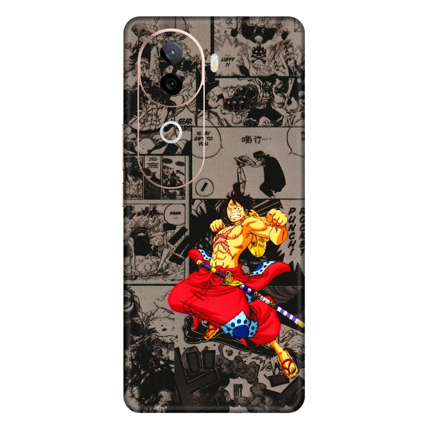 IQOO Phone Skins (All Models) - One Piece Rocket Punch Manga - 3D Embossed Finish (L-25) IQOO Z9S