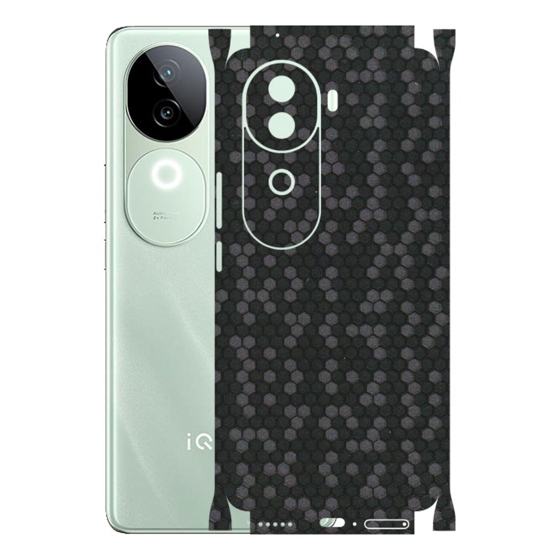 IQOO Phone Skins (All Models) - Black Grey Honeycomb Sober - 3D Embossed Finish (L-85) IQOO Z9S