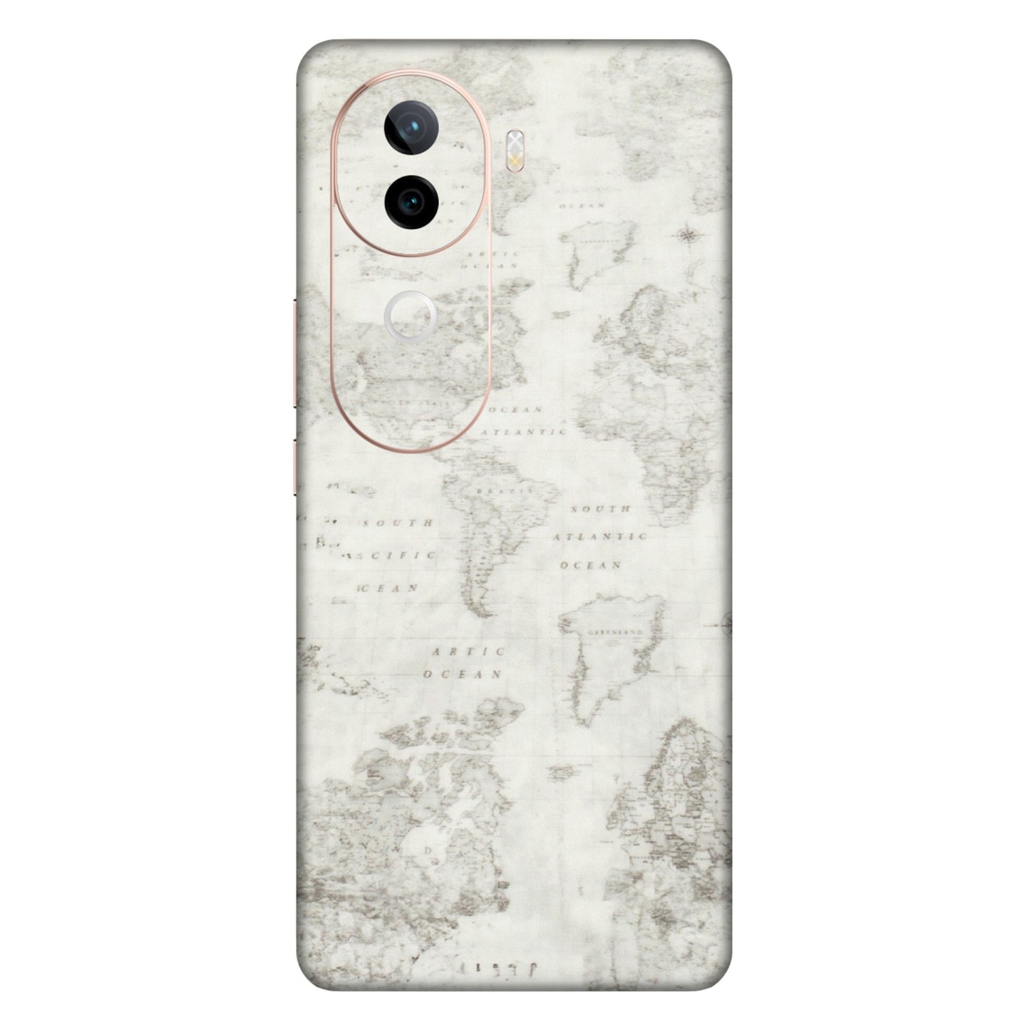 IQOO Phone Skins (All Models) - World Travel Map - Transparent Finish (T-04) IQOO Z9S