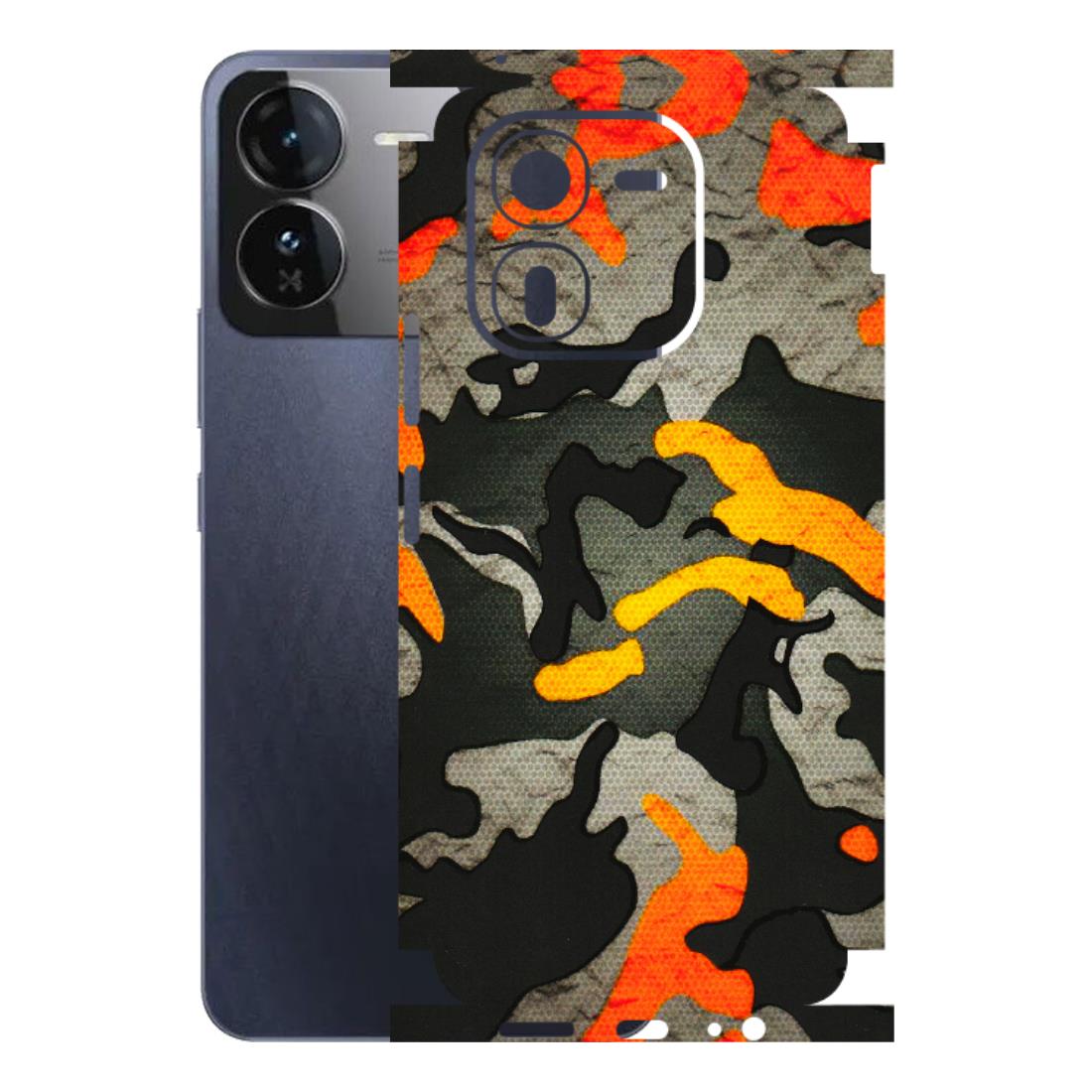 IQOO Phone Skins (All Models) - Orange Camouflage - 3D Embossed Finish (L-204) IQOO Z9X