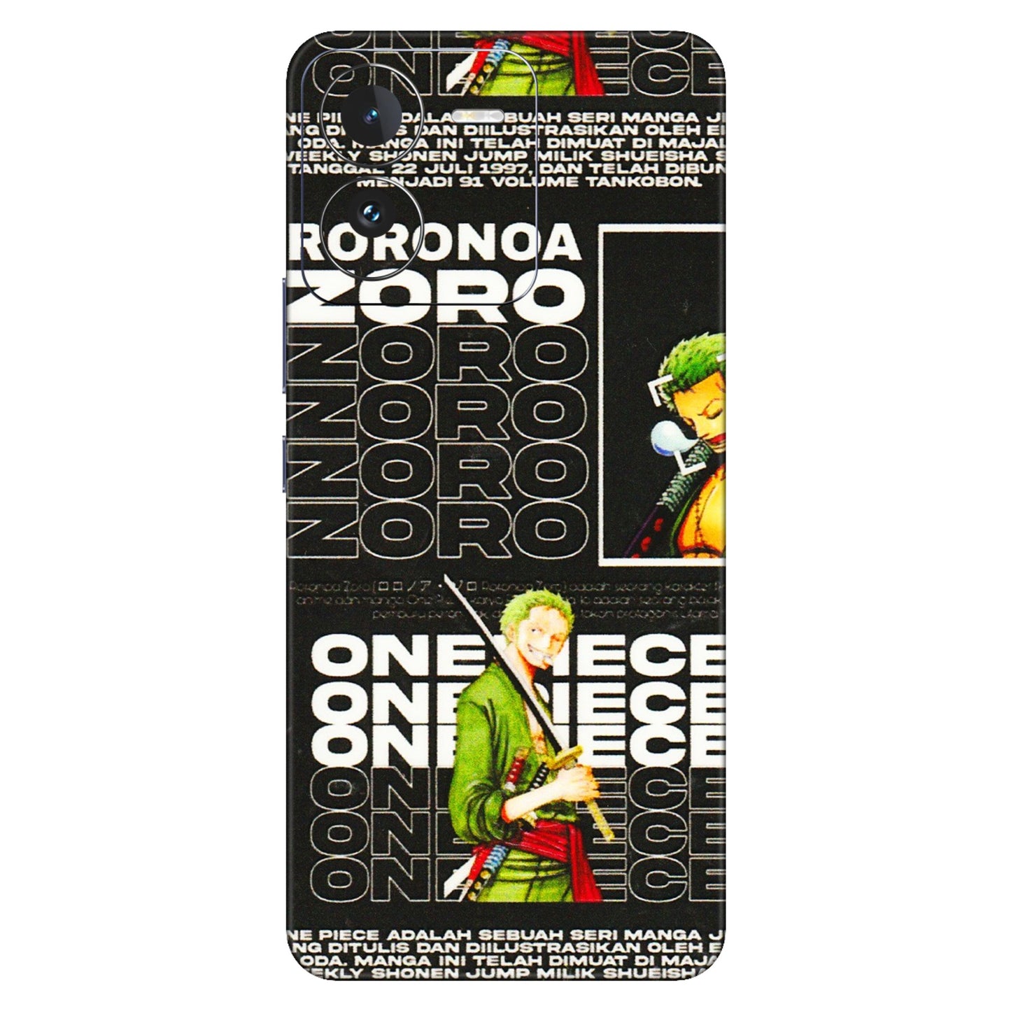 IQOO Phone Skins (All Models) - One Piece Zoro - 3D Embossed Finish (L-250) IQOO Z9
