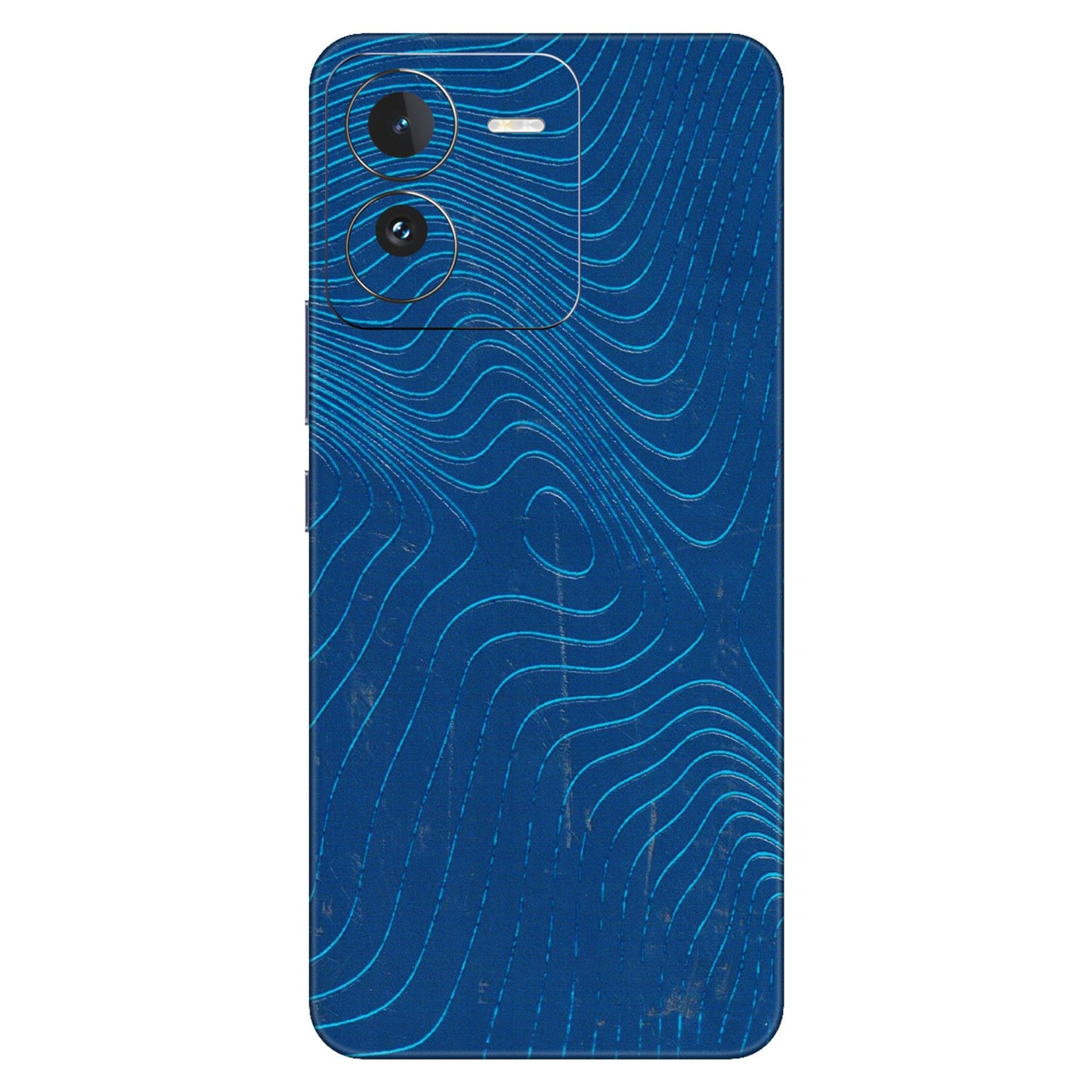IQOO Phone Skins (All Models) - Abstract Blue Line Map - 3D Embossed Finish (L-272) IQOO Z9