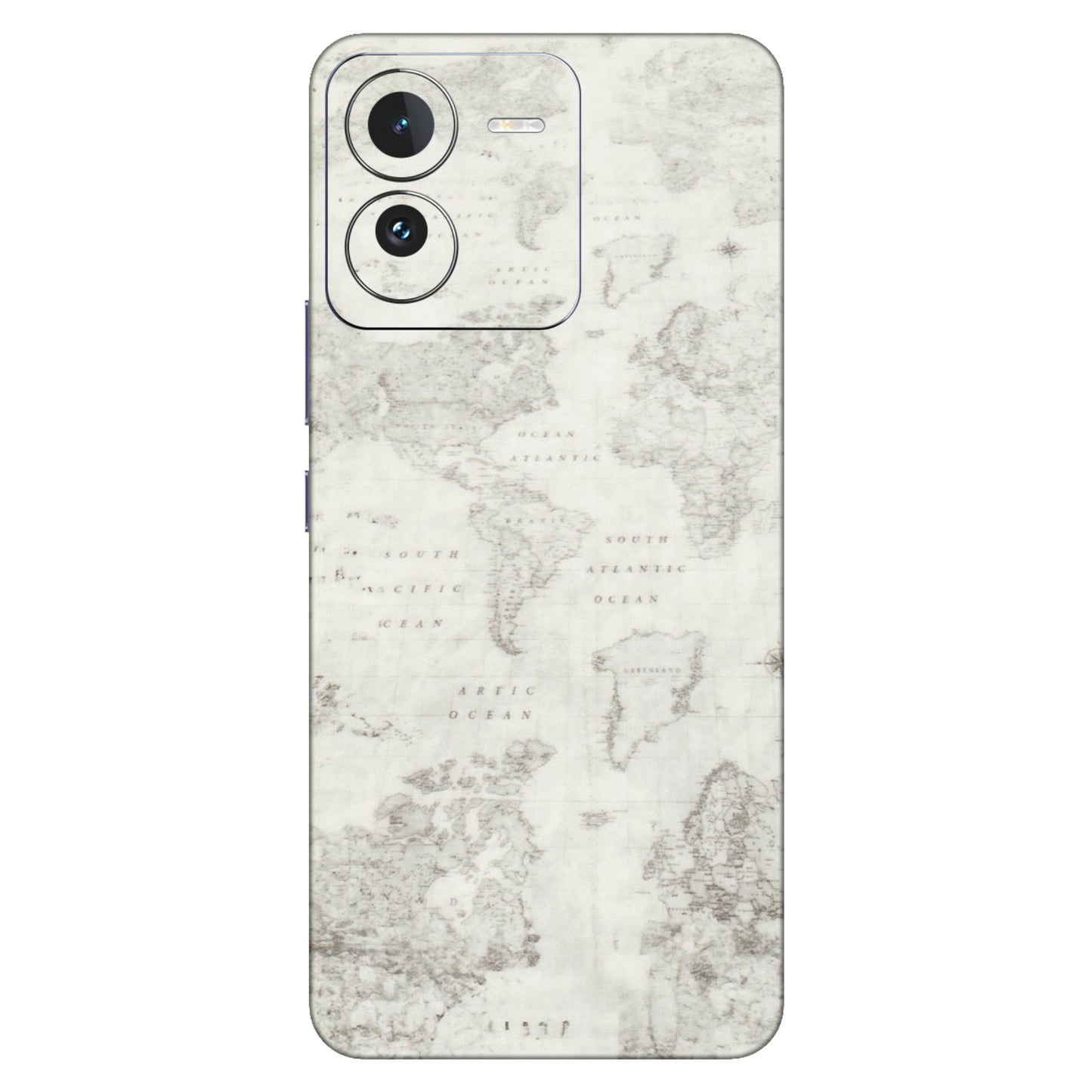 IQOO Phone Skins (All Models) - World Travel Map - Transparent Finish (T-04) IQOO Z9